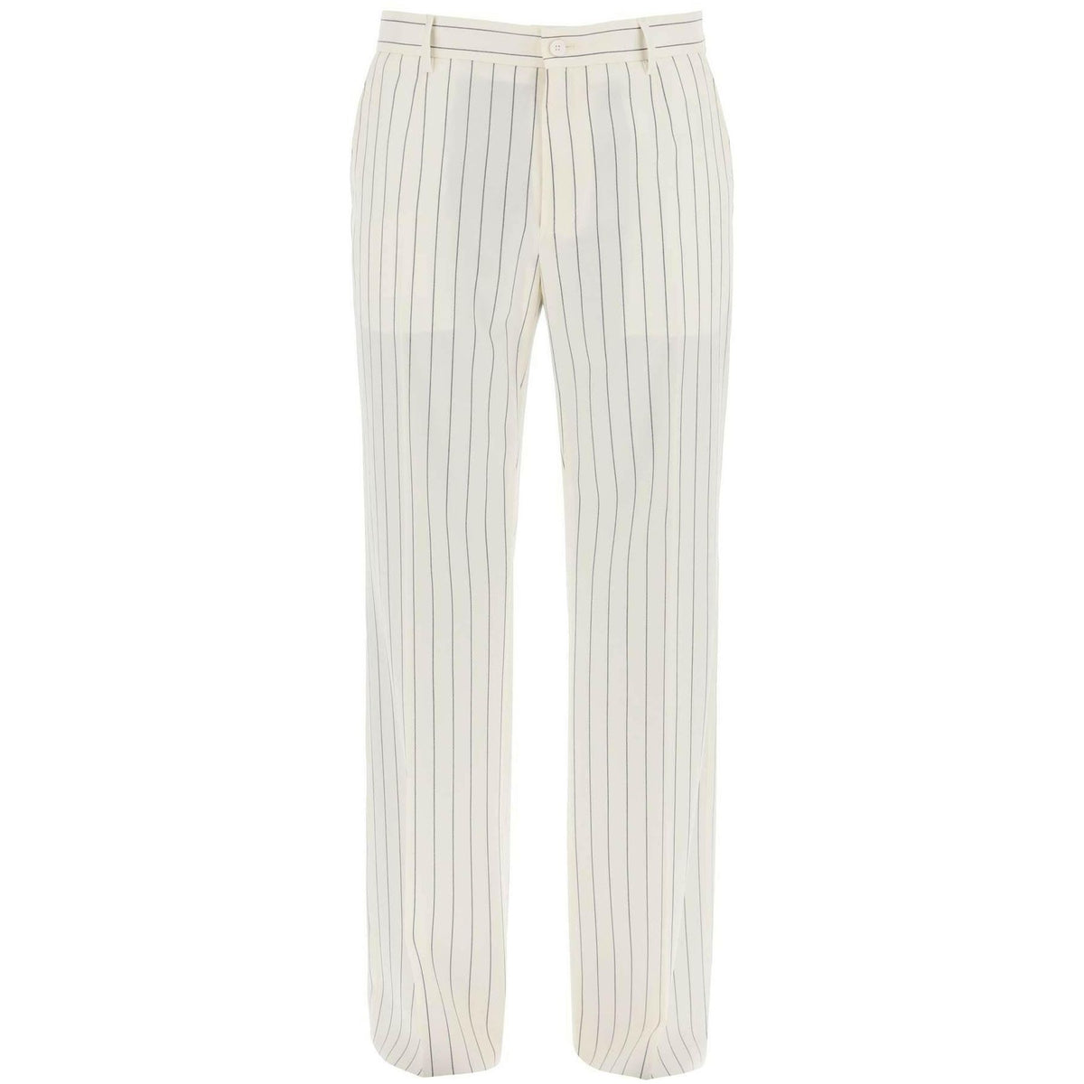 DOLCE & GABBANA - White Tailored Pinstripe Trousers - JOHN JULIA