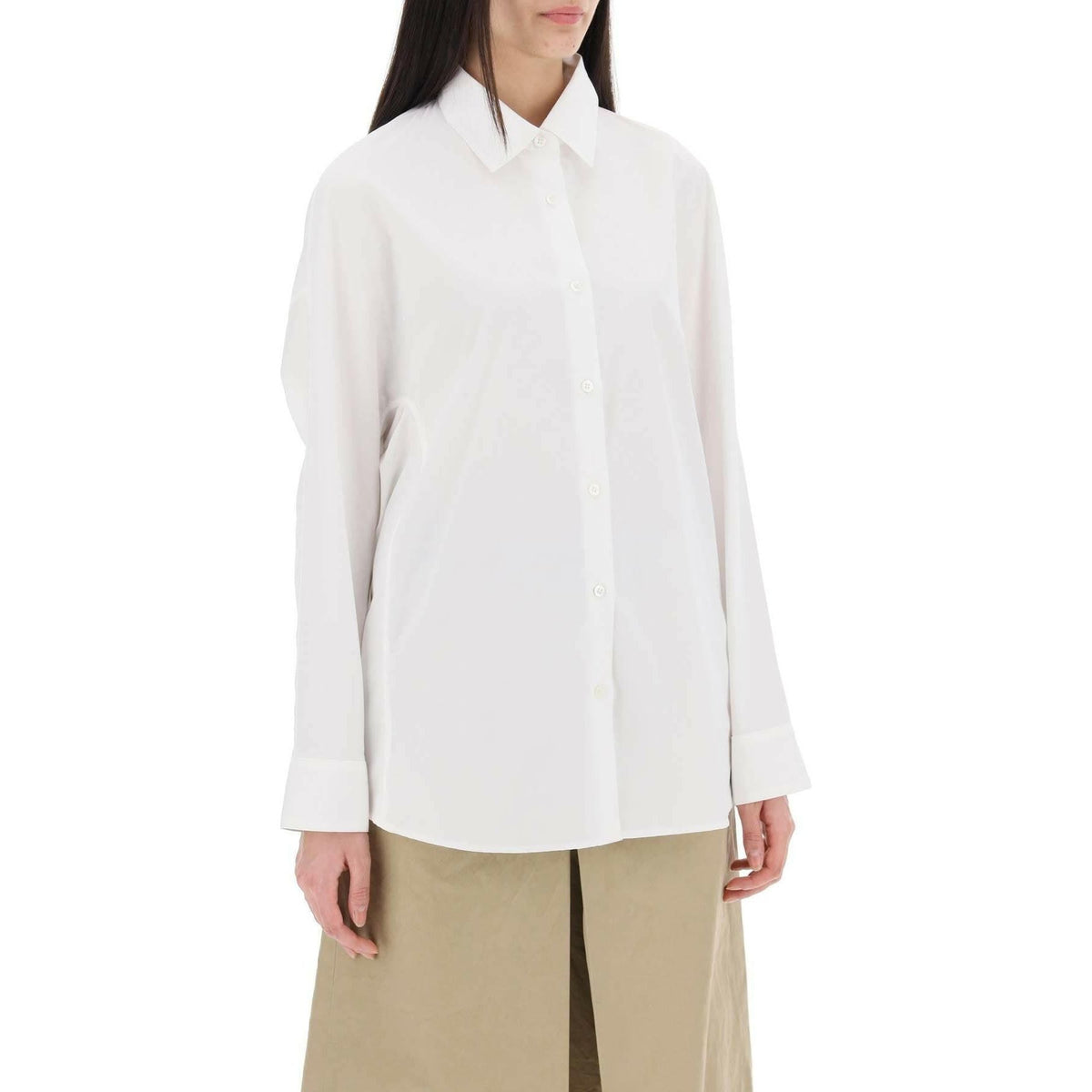 DRIES VAN NOTEN - White Cotton Casio Oversized Shirt - JOHN JULIA