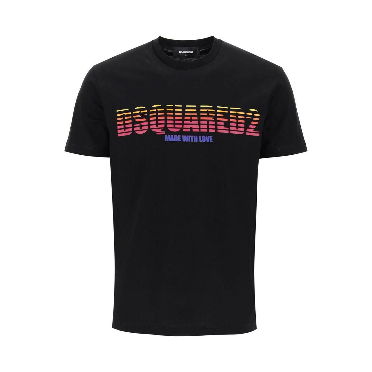 DSQUARED2 - Black Cotton Made With Love Cool Fit T-Shirt - JOHN JULIA