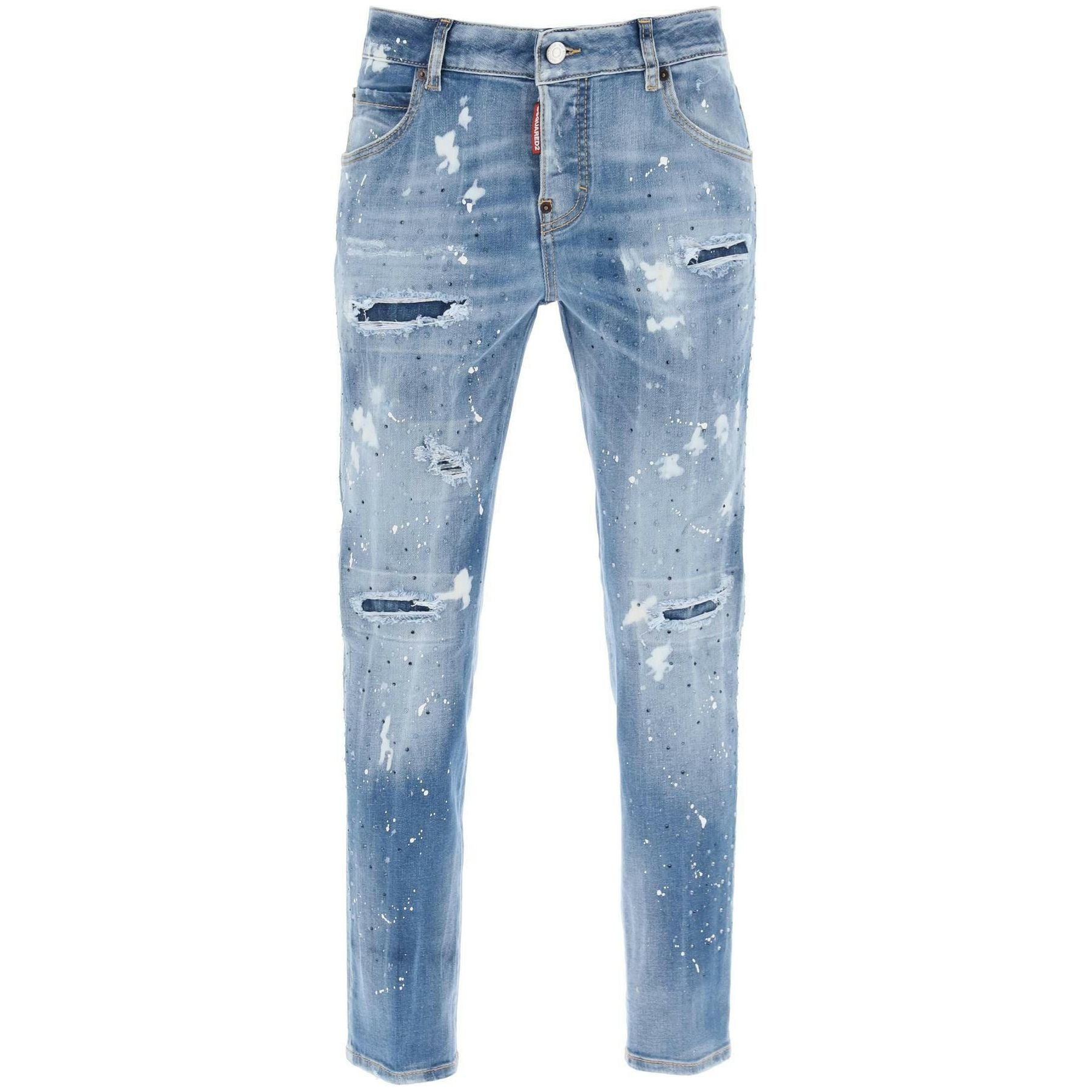Cool Girl Jeans In Medium Ice Spots Wash DSQUARED2 JOHN JULIA.