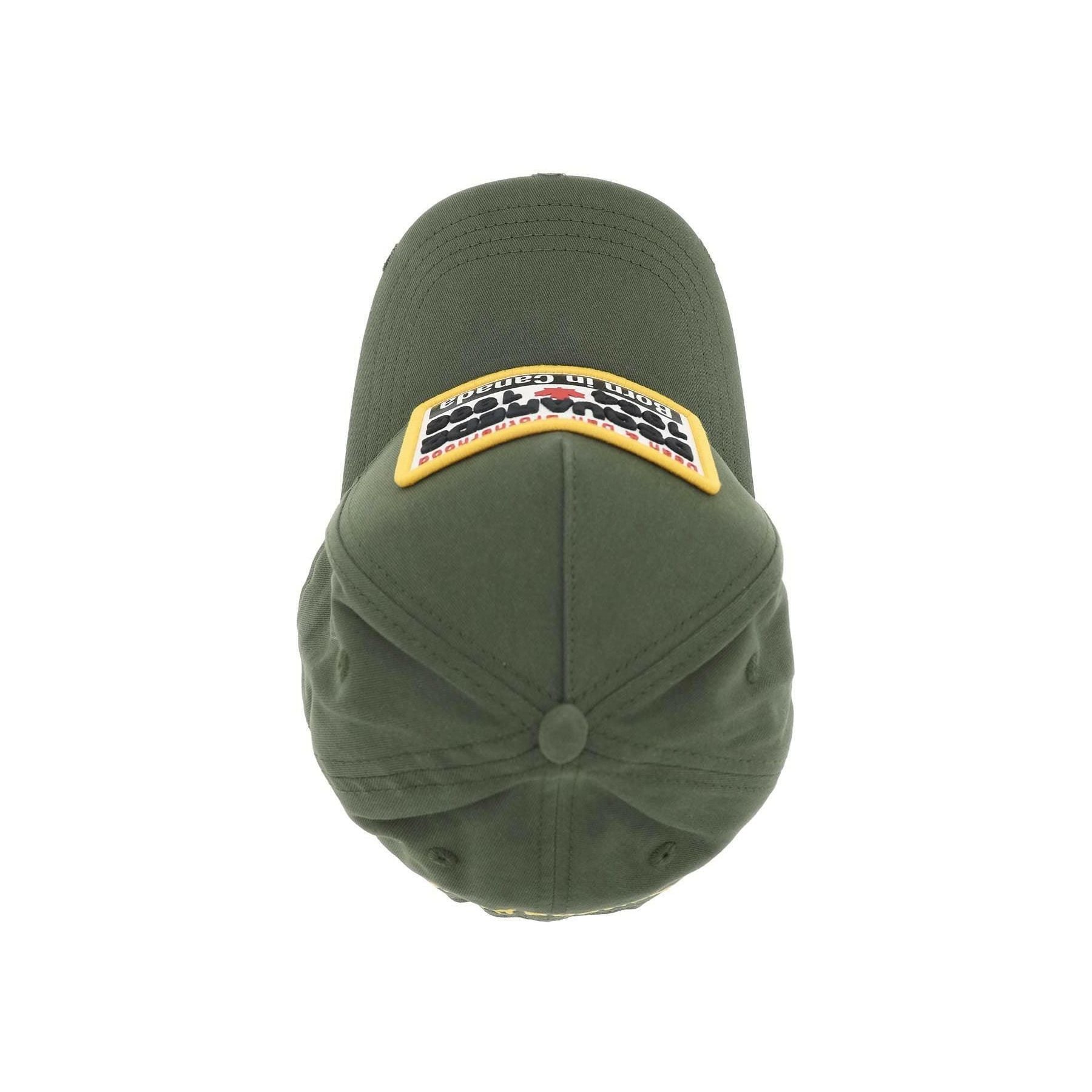 Military Green Baseball Cap With Logoed Patch DSQUARED2 JOHN JULIA.