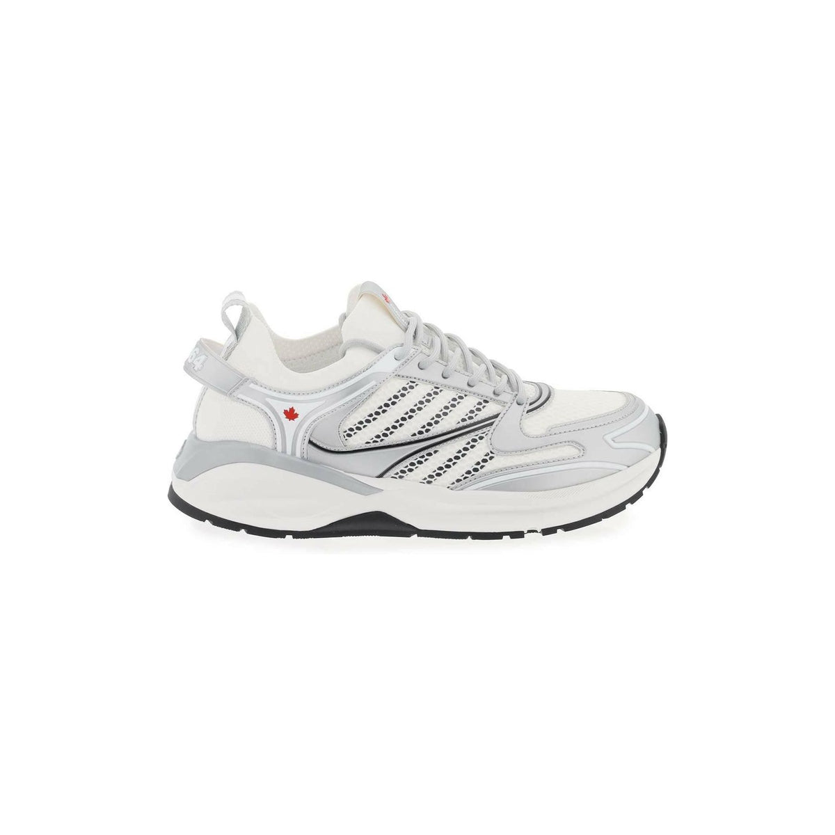 White and Silver Dash Running Sneakers DSQUARED2 JOHN JULIA.