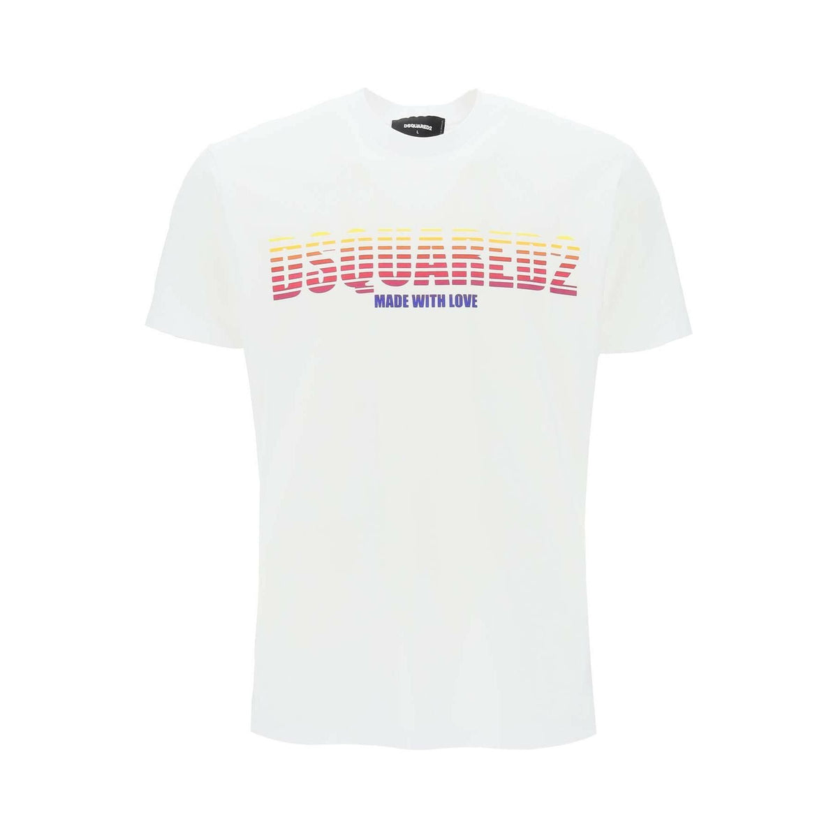 DSQUARED2 - White Cotton Made With Love Cool Fit T-Shirt - JOHN JULIA
