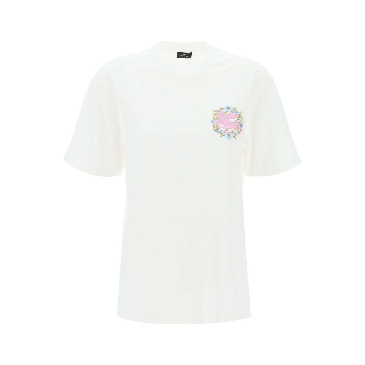 Cotton T-Shirt with Embroidered Pegasus ETRO JOHN JULIA.