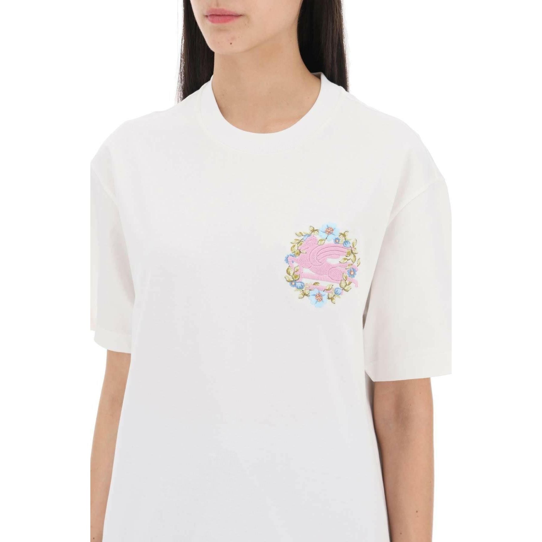 Cotton T-Shirt with Embroidered Pegasus ETRO JOHN JULIA.