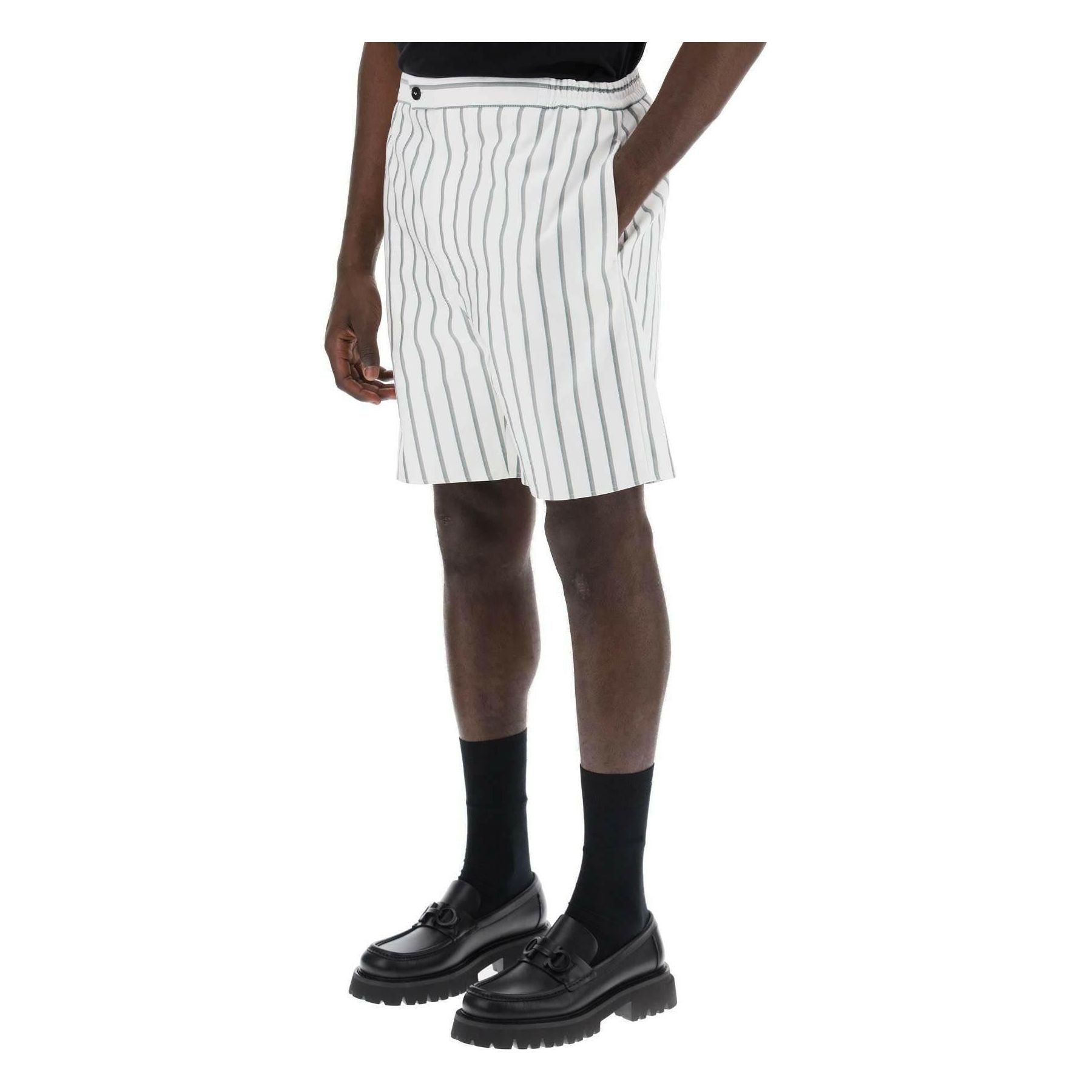 Striped Cotton-Blend Shorts FERRAGAMO JOHN JULIA.