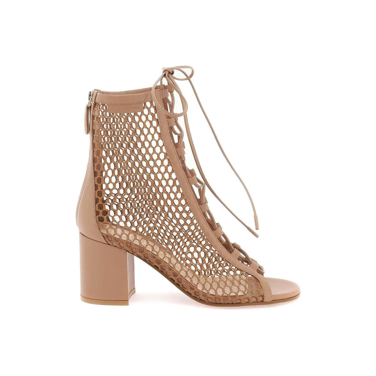 GIANVITO ROSSI - Open Toe Mesh Ankle Boots With - JOHN JULIA