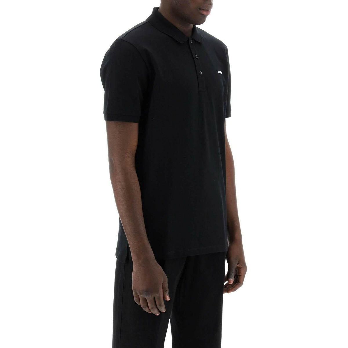 HUGO - Black 'Dinos' Stretch-Cotton Piqué Polo Shirt - JOHN JULIA