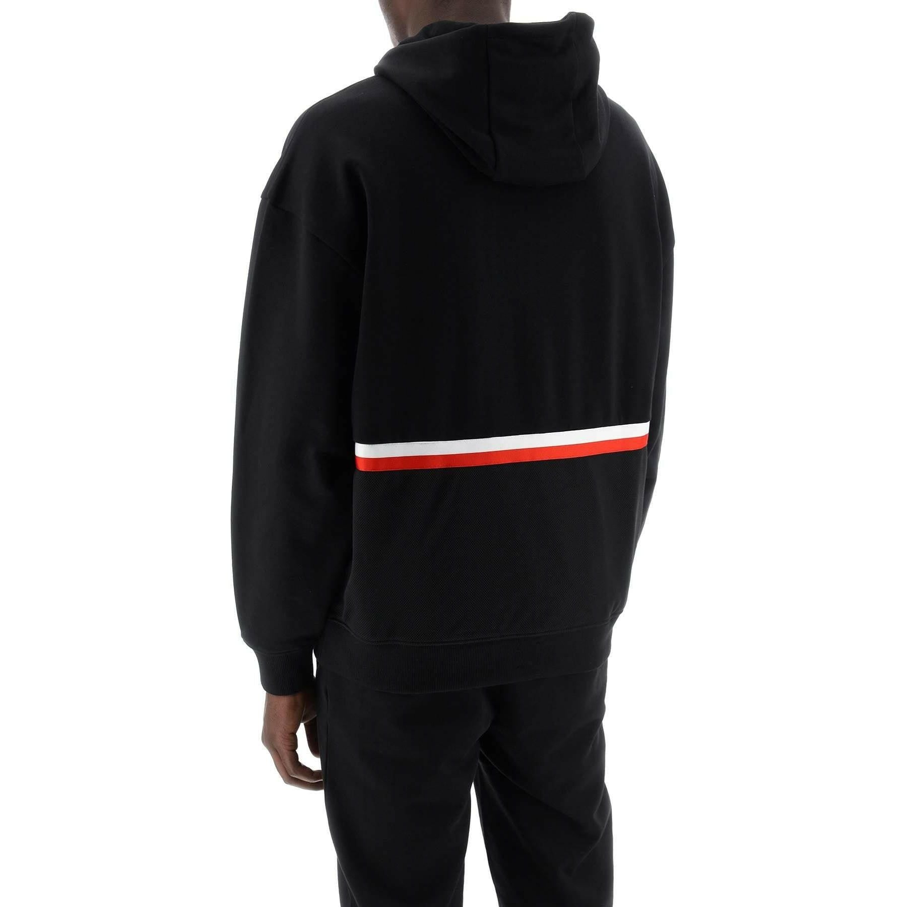 Black Sporty Logo Cotton French Terry Relaxed-Fit Hoodie HUGO JOHN JULIA.