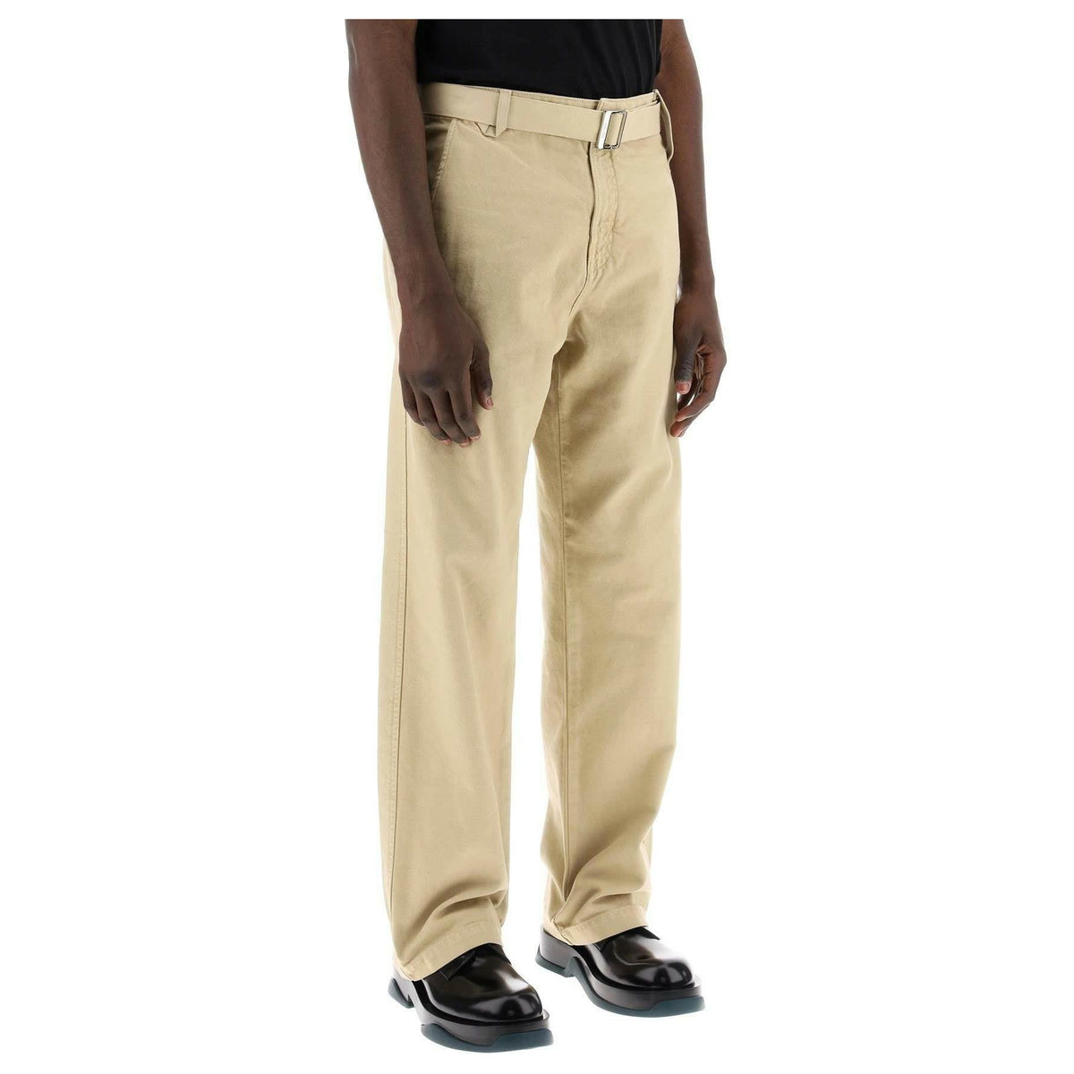 JACQUEMUS - The Brown' Cotton Pants with removable belt - JOHN JULIA
