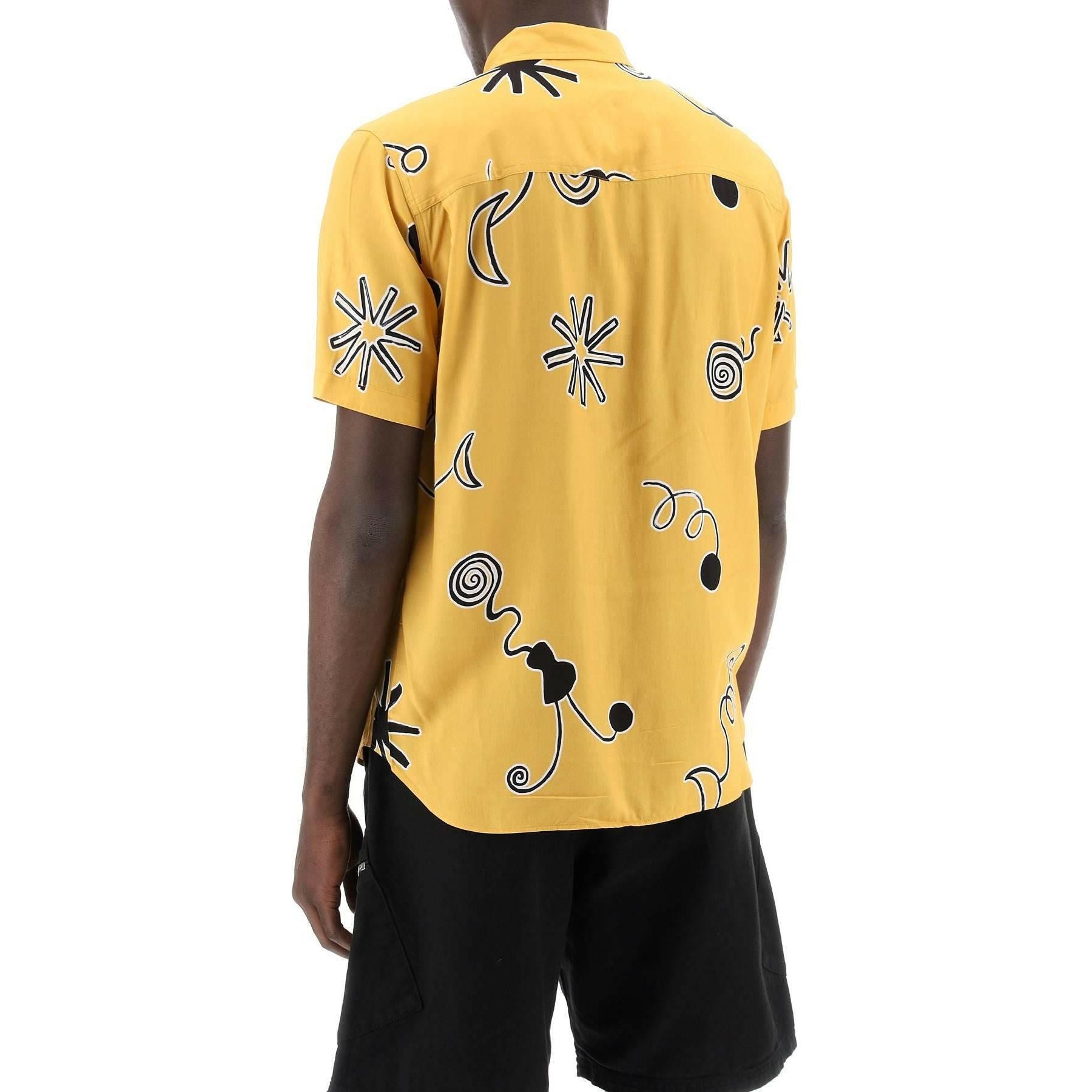 Yellow 'La Chemise Melo' Short-Sleeve Printed Shirt in Arty Spiral JACQUEMUS JOHN JULIA.