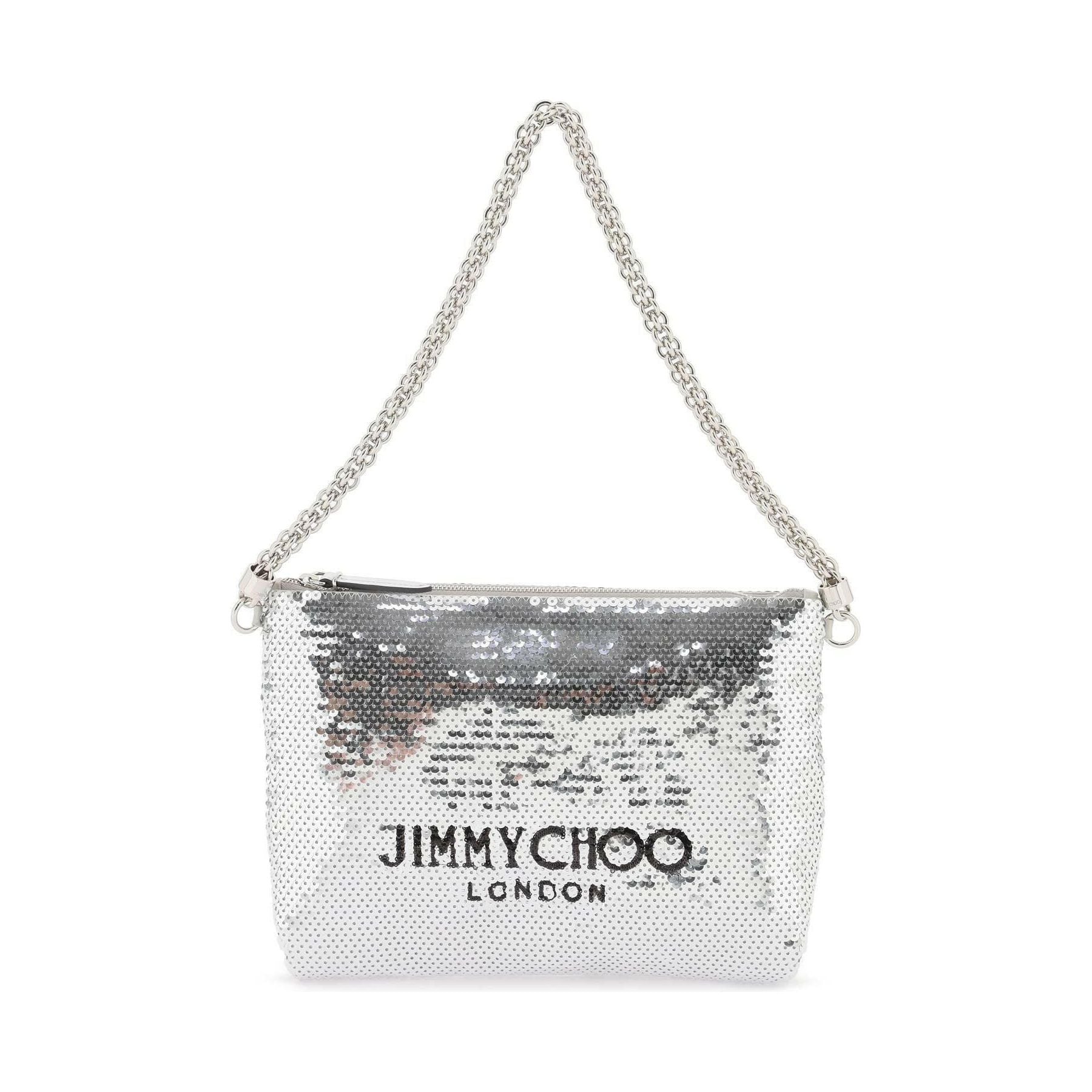 Silver Callie Sequin Shoulder Bag JIMMY CHOO JOHN JULIA.
