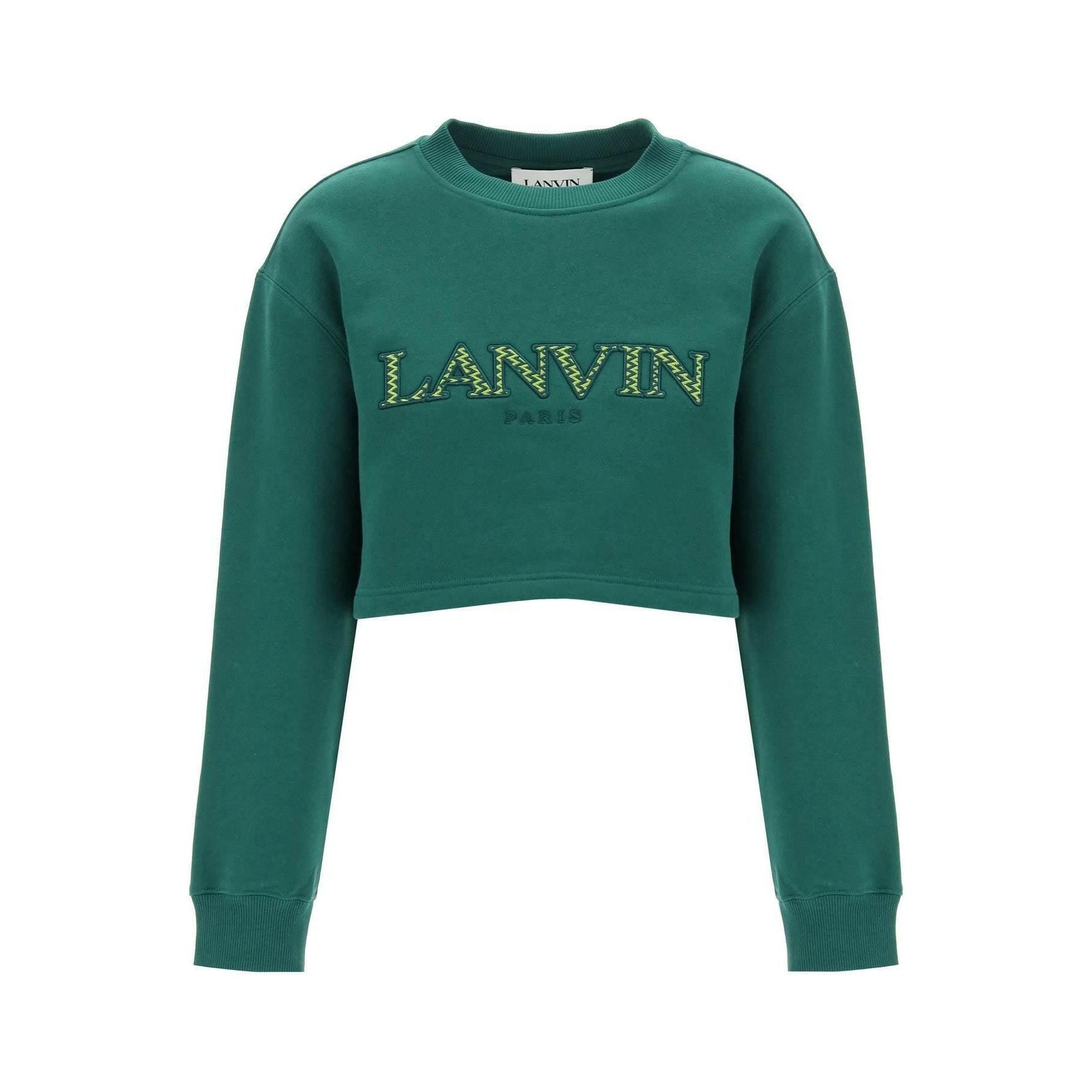 Cropped Sweatshirt With Embroidered Logo Patch LANVIN JOHN JULIA.