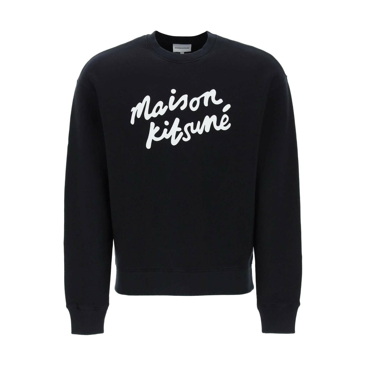 MAISON KITSUNE - Black Cotton Handwriting Comfort Sweatshirt - JOHN JULIA