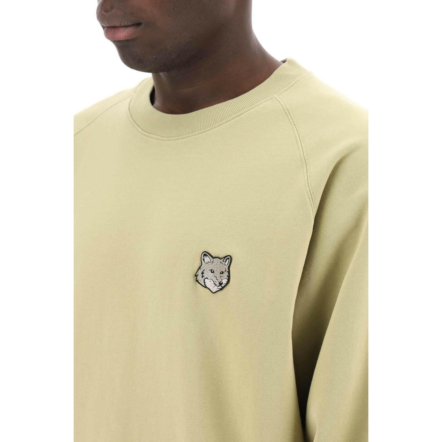 Bold Fox Head Patch Oversize Cotton Sweatshirt in Canvas MAISON KITSUNE JOHN JULIA.