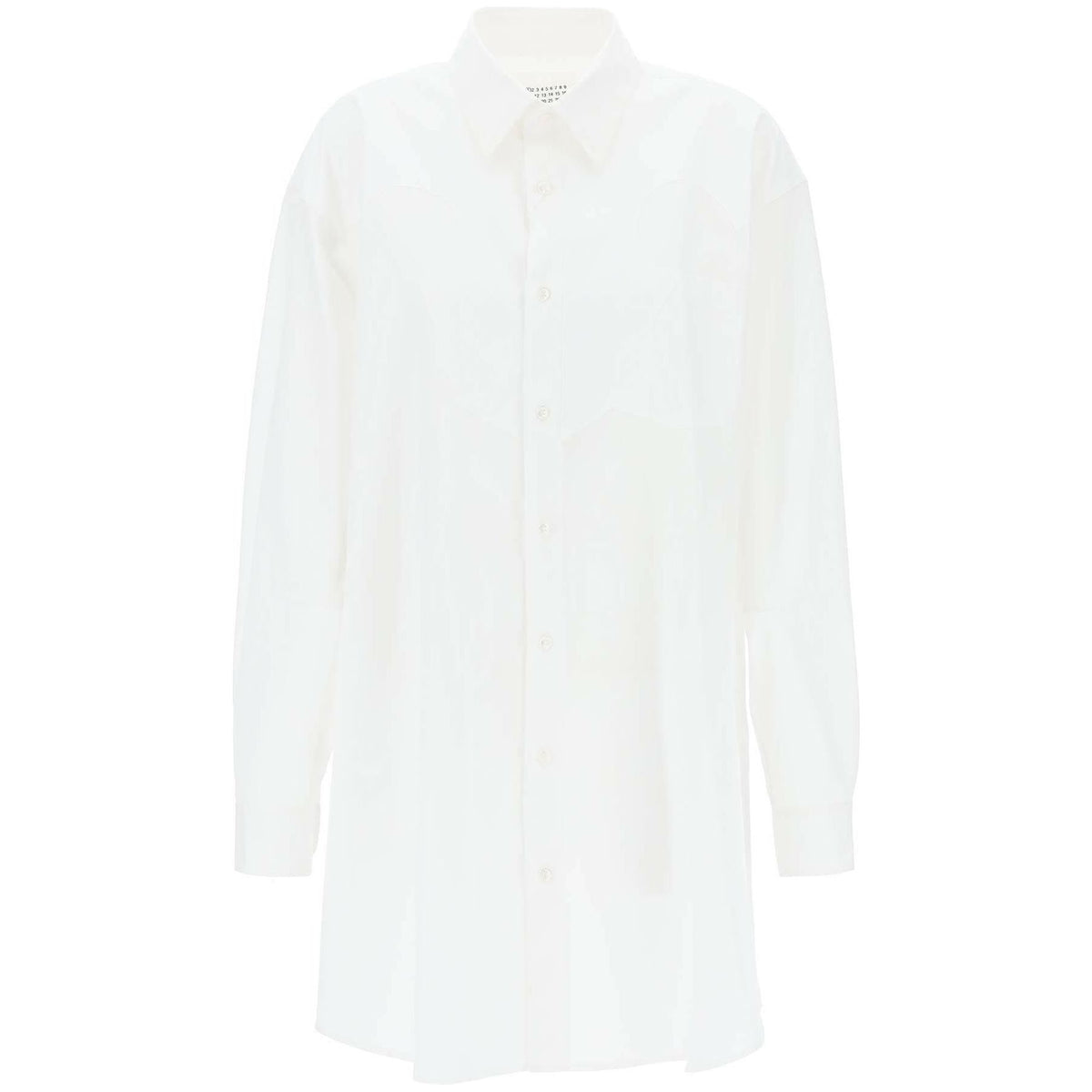 MAISON MARGIELA - White Cotton Poplin Western Yoke Shirt Dress - JOHN JULIA