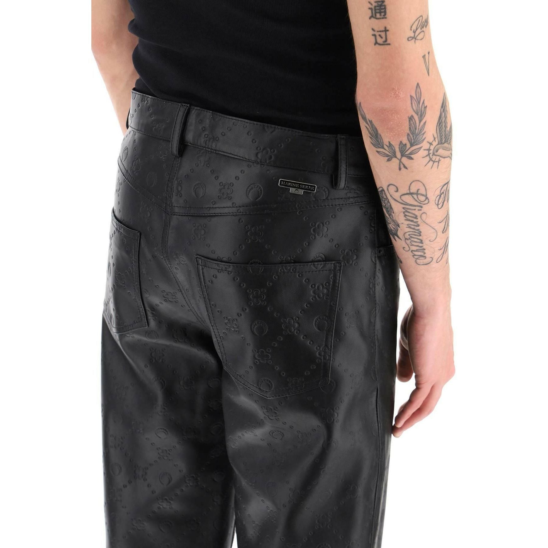Monogram Deadstock Leather Pants MARINE SERRE JOHN JULIA.