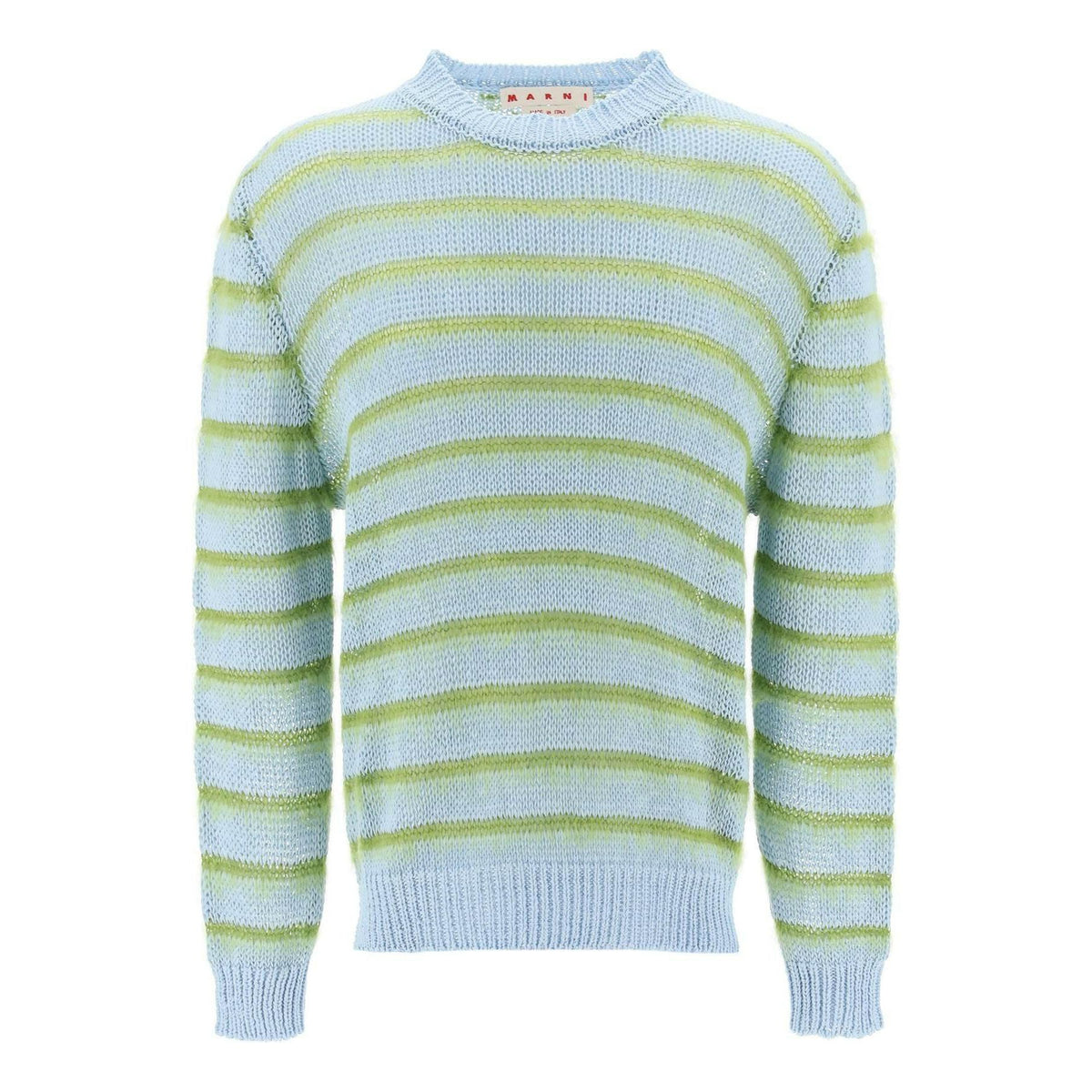 MARNI - Iris Blue Cotton and Mohair-Blend Striped Sweater - JOHN JULIA