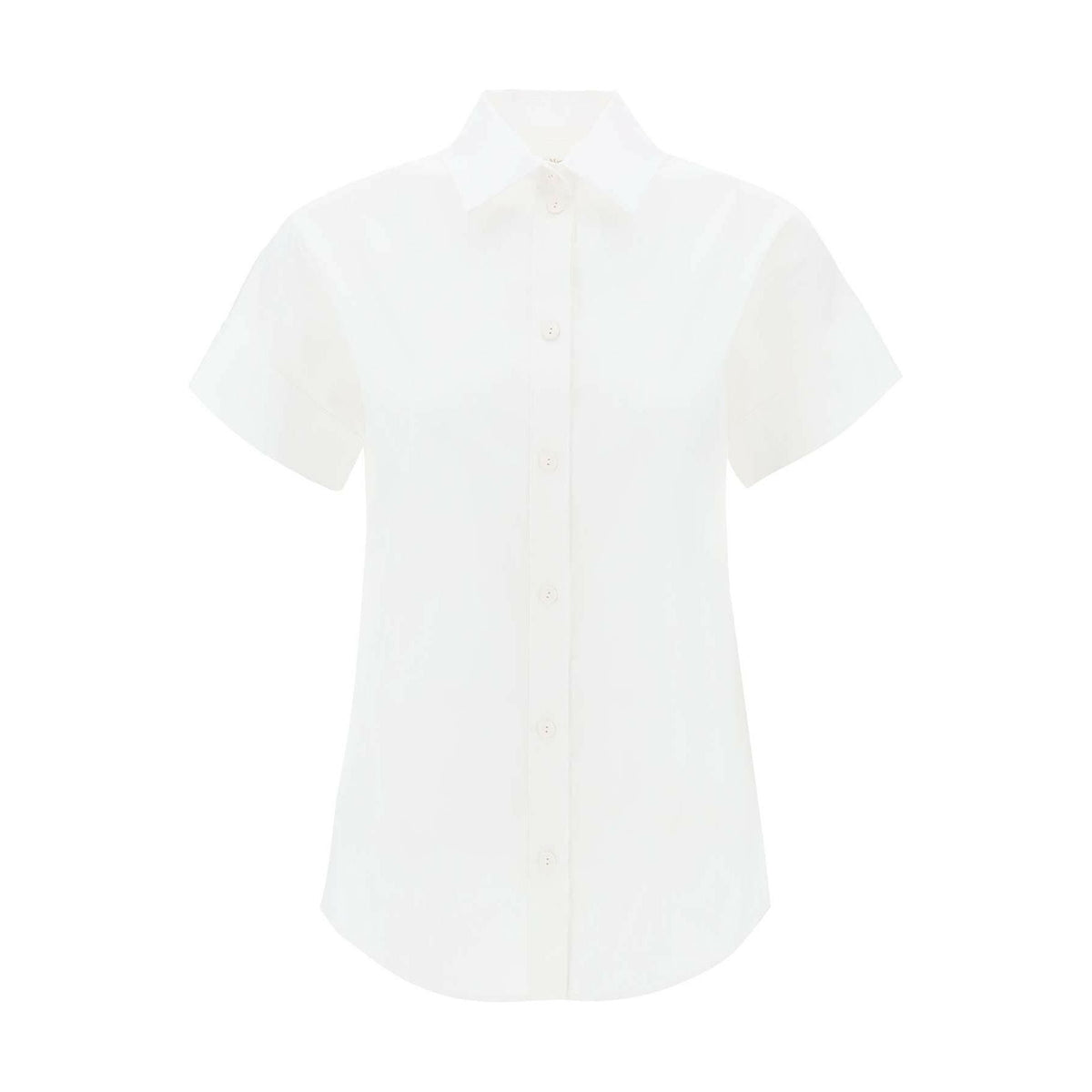 MAX MARA BEACHWEAR - White 'Oriana' Cotton Short-Sleeve Shirt - JOHN JULIA