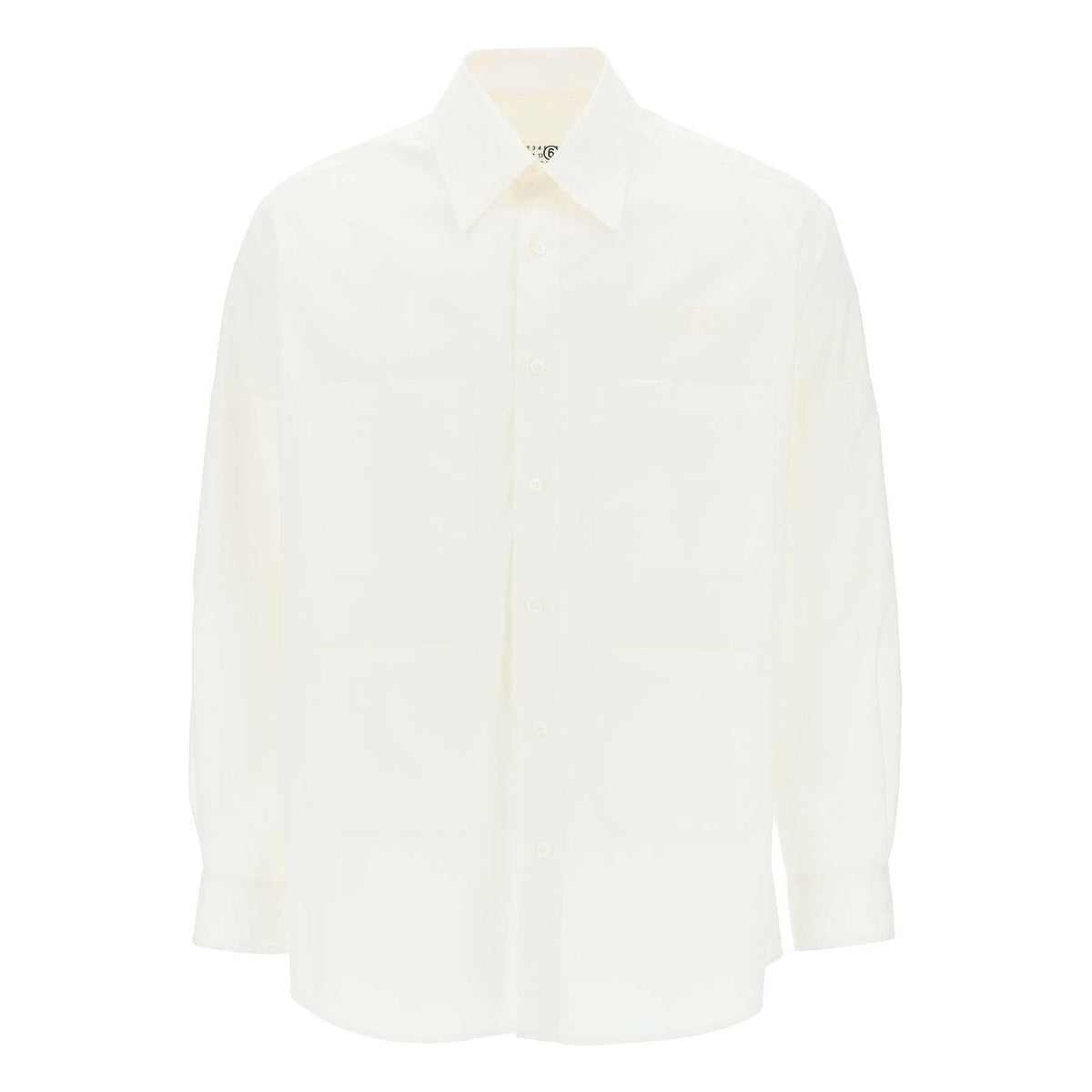 MM6 MAISON MARGIELA - White Multi-Pocket Cotton Poplin Shirt - JOHN JULIA
