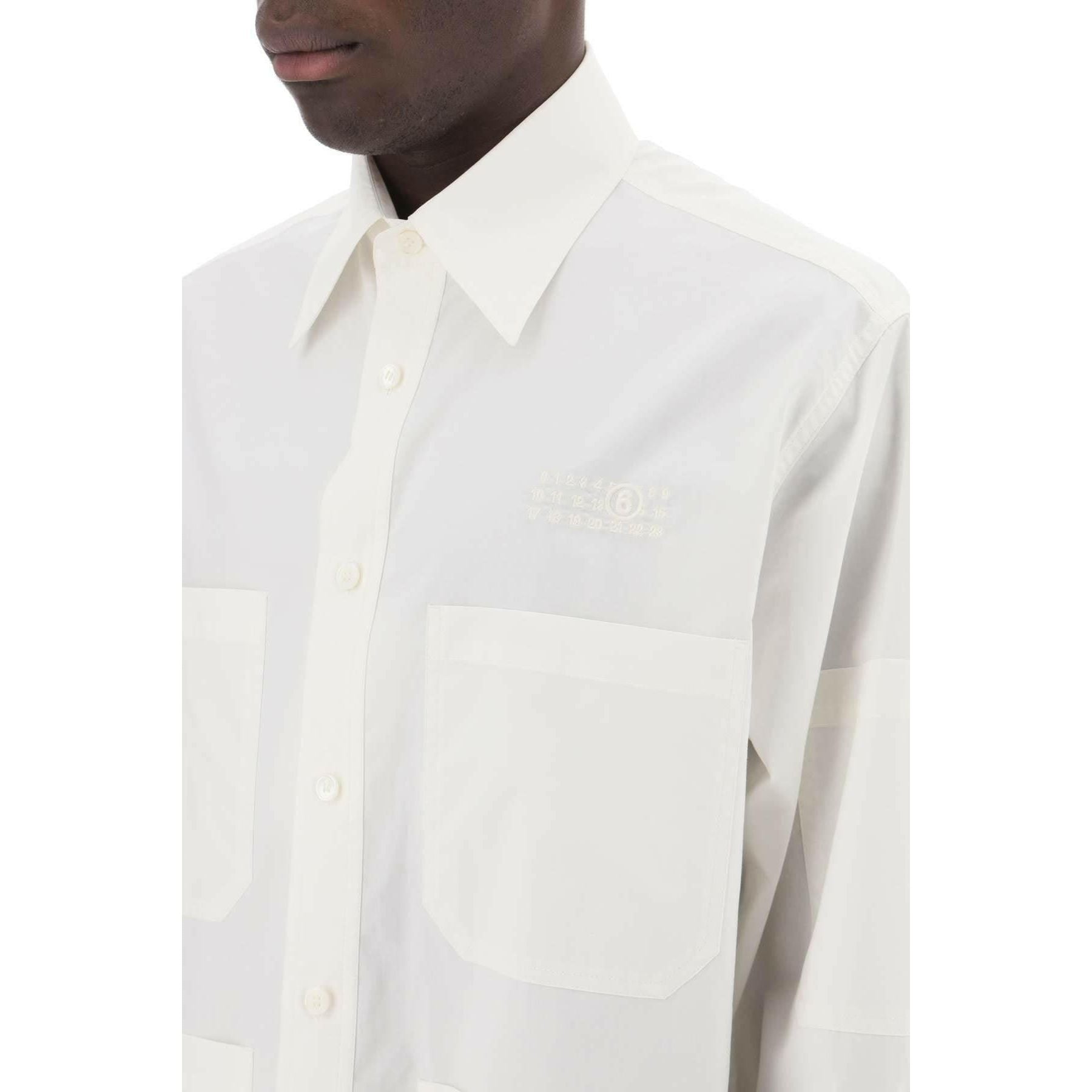 White Multi-Pocket Cotton Poplin Shirt MM6 MAISON MARGIELA JOHN JULIA.