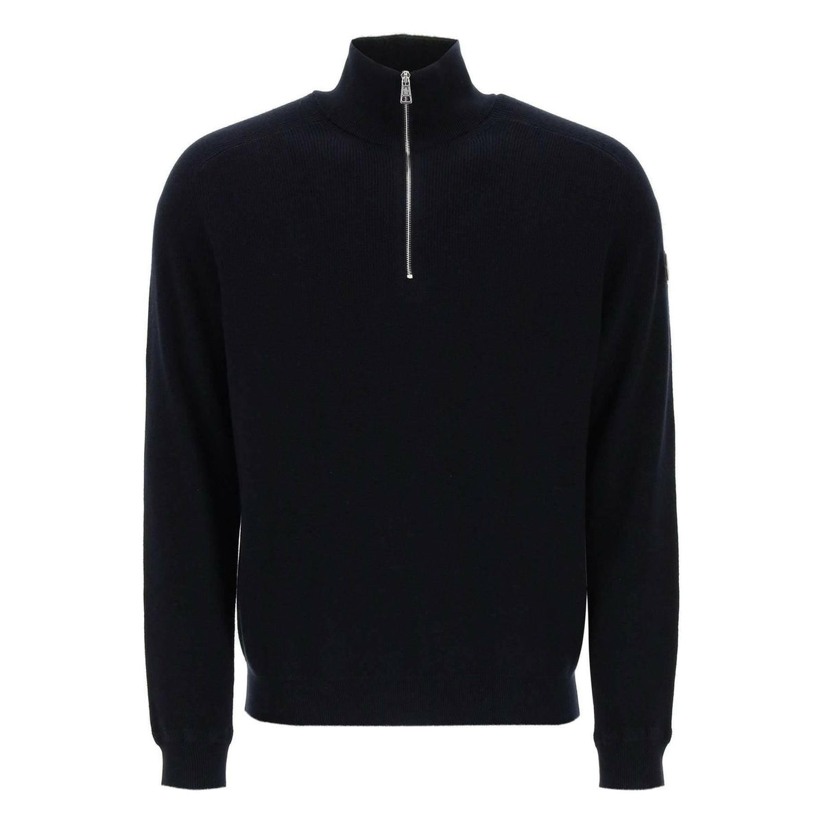 MONCLER - Night Blue Cotton And Cashmere Blend High-Neck Sweater - JOHN JULIA