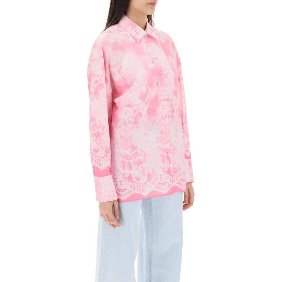 MSGM - Oversized Shirt With All Over Print - JOHN JULIA