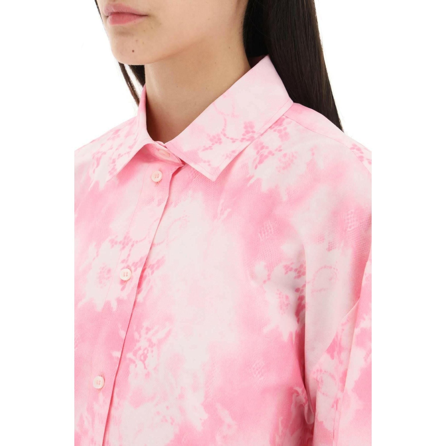 Oversized Shirt With All Over Print MSGM JOHN JULIA.