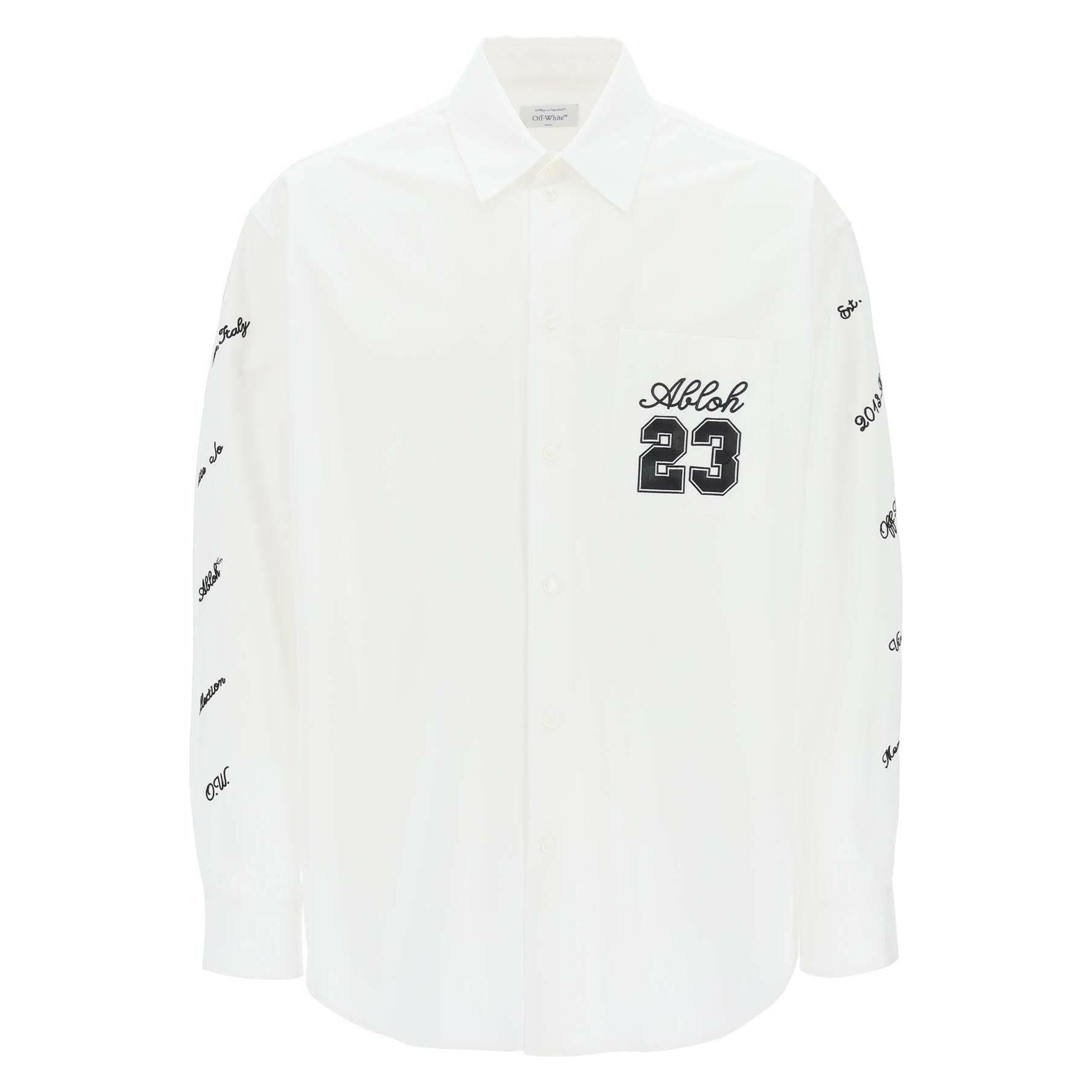 Abloh 23 Embroidered Cotton Poplin Shirt OFF-WHITE JOHN JULIA.