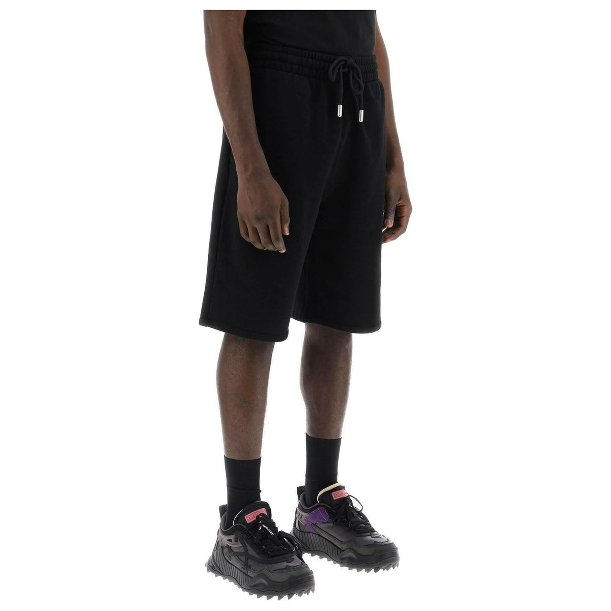 OFF-WHITE - Sporty Bermuda Shorts With Embroidered Arrow - JOHN JULIA