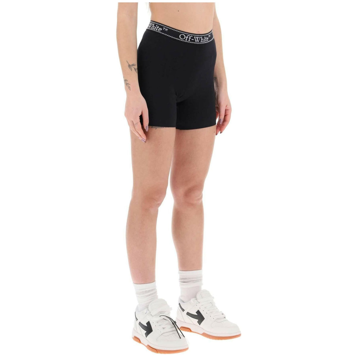 OFF-WHITE - Sporty Shorts With Branded Stripe - JOHN JULIA