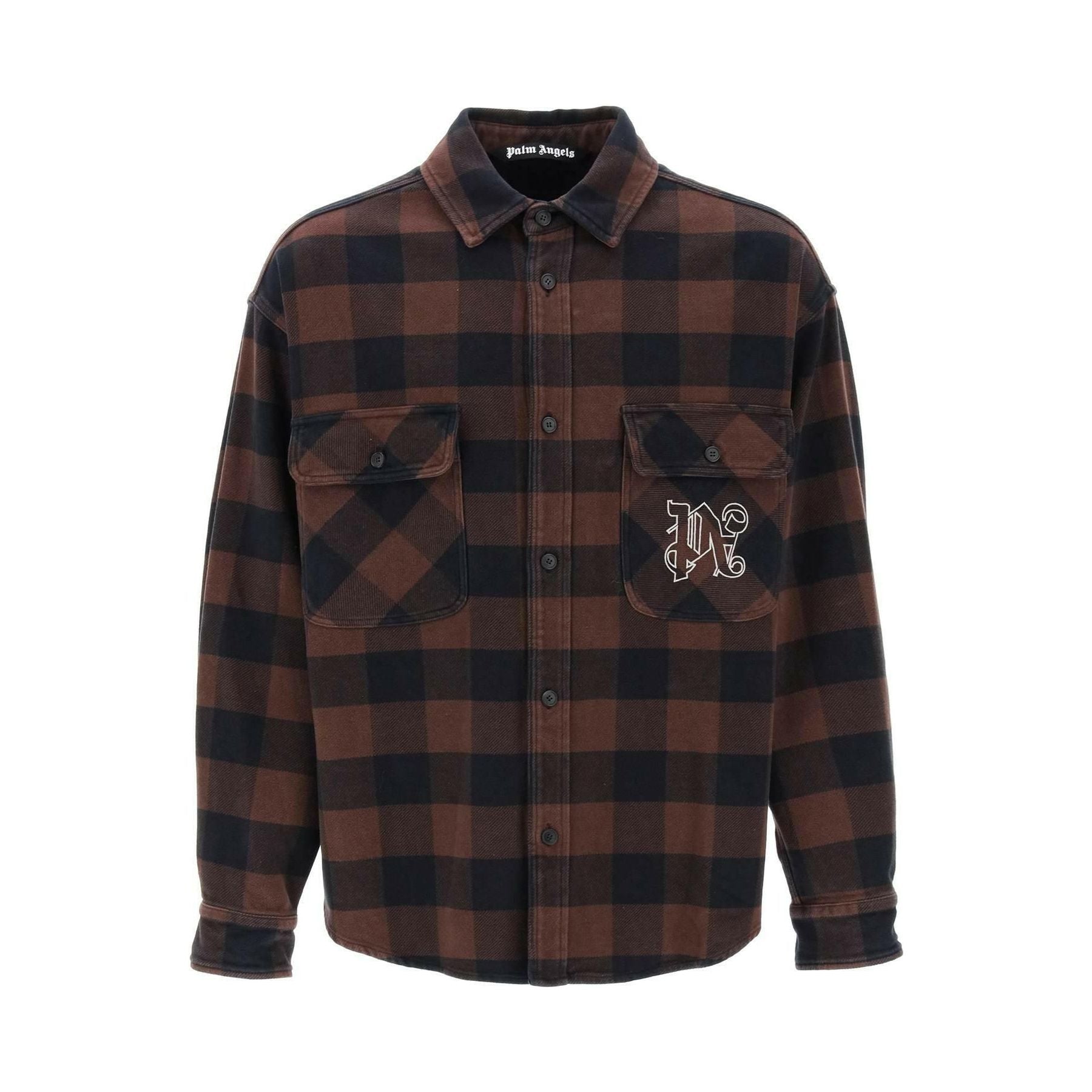 Flannel Overshirt With Check Motif PALM ANGELS JOHN JULIA.