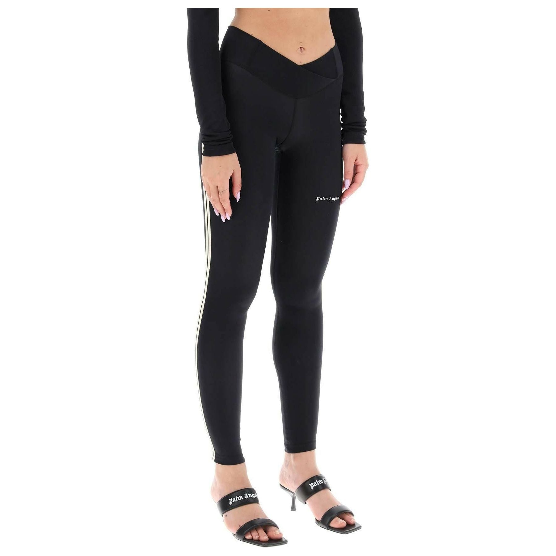 Leggings With Contrasting Side Bands PALM ANGELS JOHN JULIA.