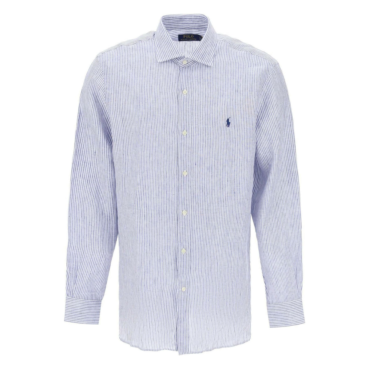 POLO RALPH LAUREN - Royal White and Blue Striped Slim-Fit Linen Shirt - JOHN JULIA