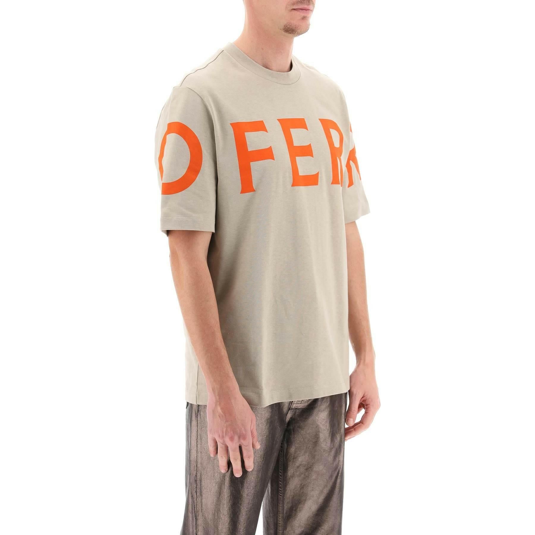 Short Sleeve T-Shirt With Oversized Logo FERRAGAMO JOHN JULIA.