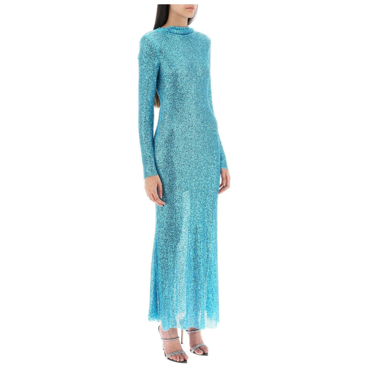 SELF PORTRAIT - Long Sleeved Maxi Dress With Sequins And Beads - JOHN JULIA