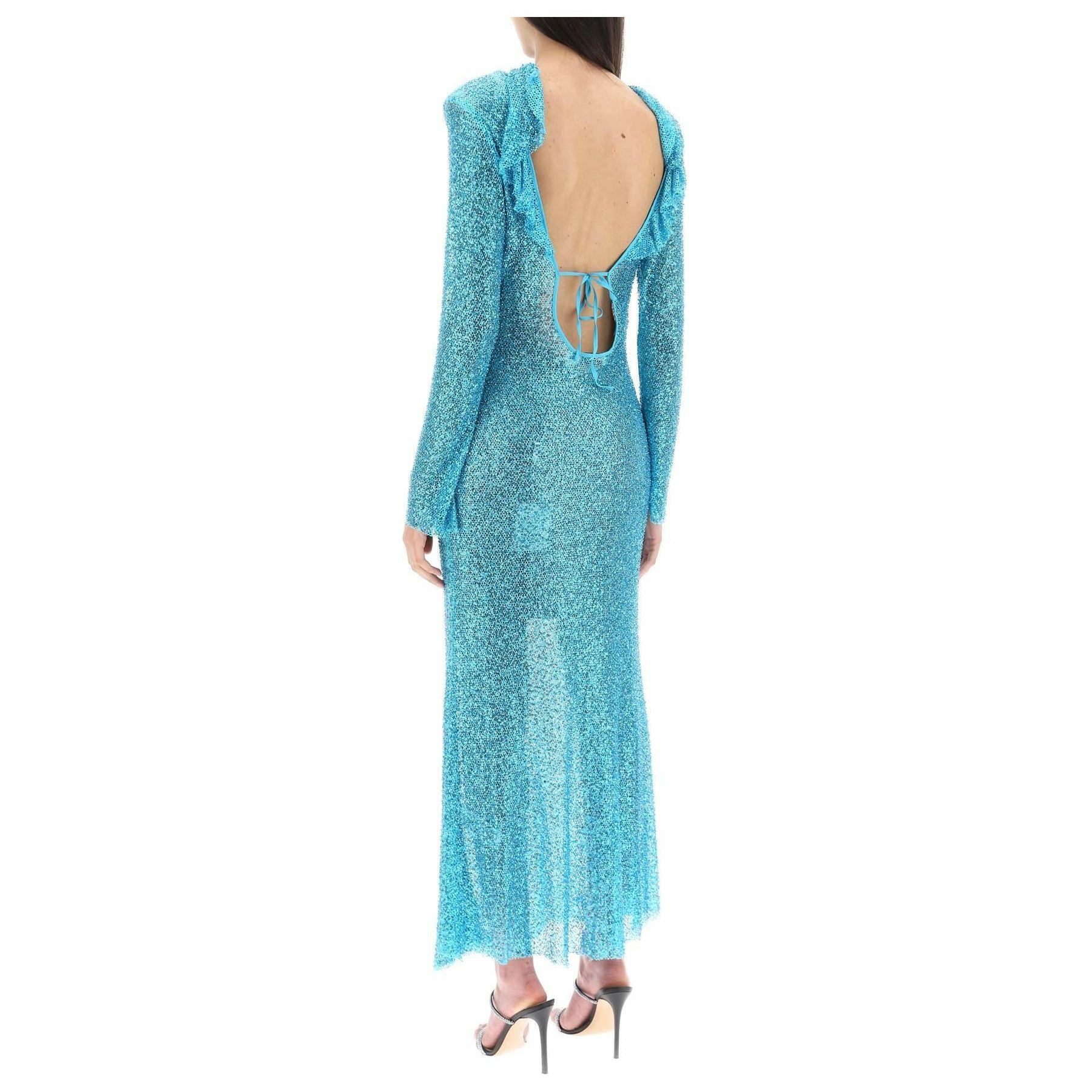 Long Sleeved Maxi Dress With Sequins And Beads SELF PORTRAIT JOHN JULIA.
