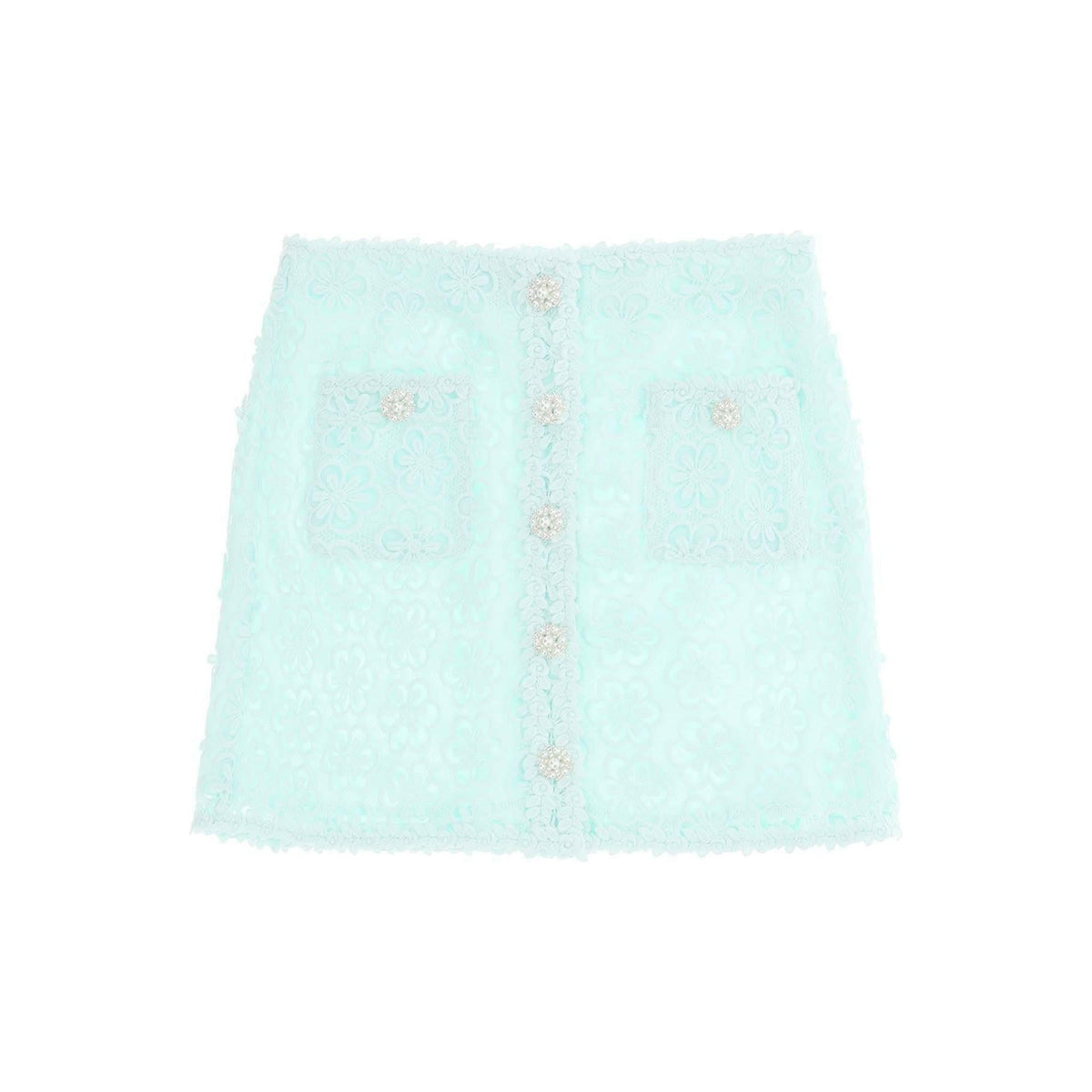 SELF PORTRAIT - Mini Skirt In Guipure Floral Lace - JOHN JULIA