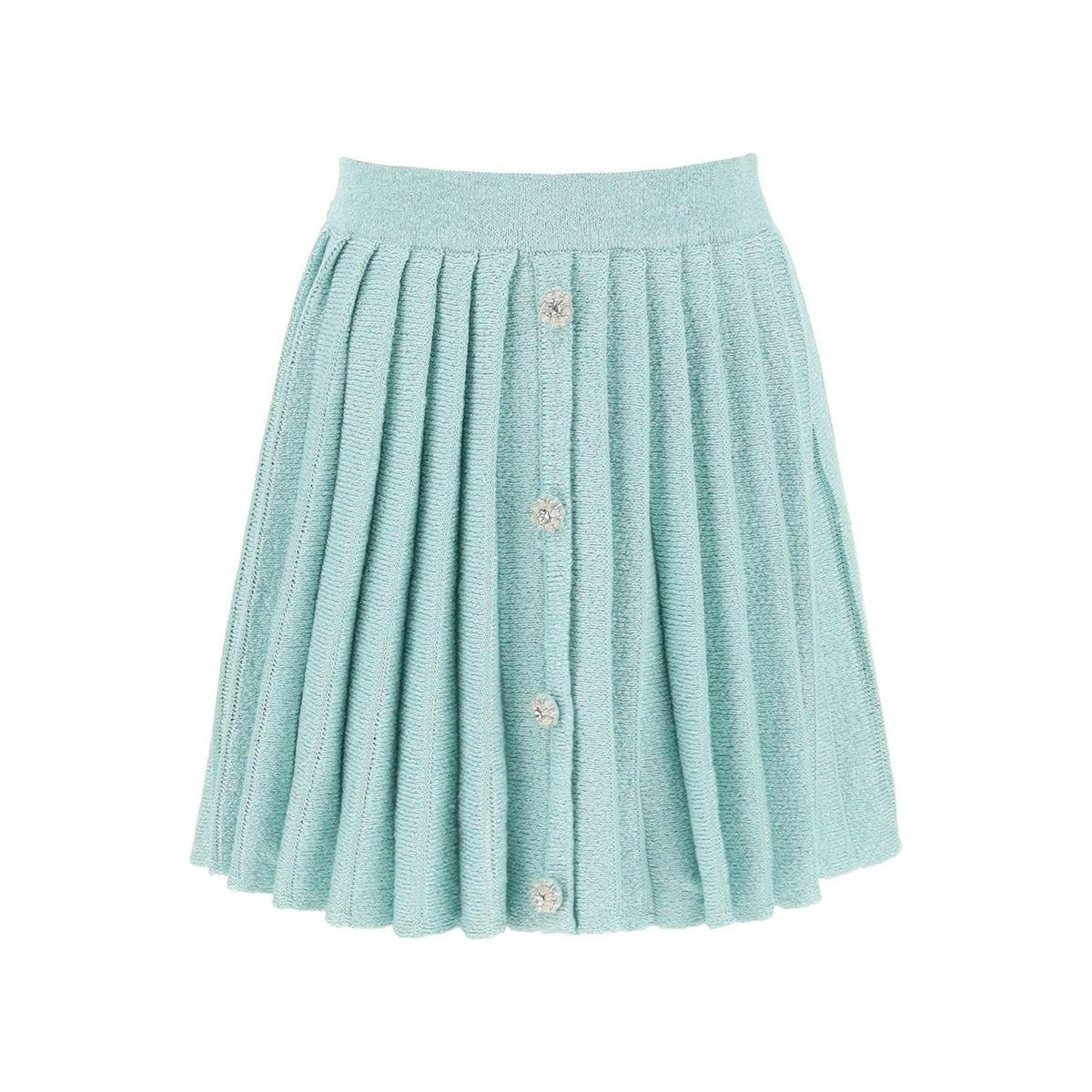 SELF PORTRAIT - Mini Skirt In Sequin Knit With Diamanté Buttons - JOHN JULIA