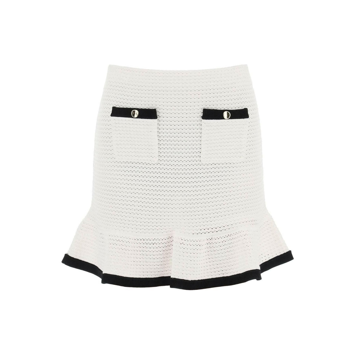 SELF PORTRAIT - White Crochet Mini Skirt - JOHN JULIA