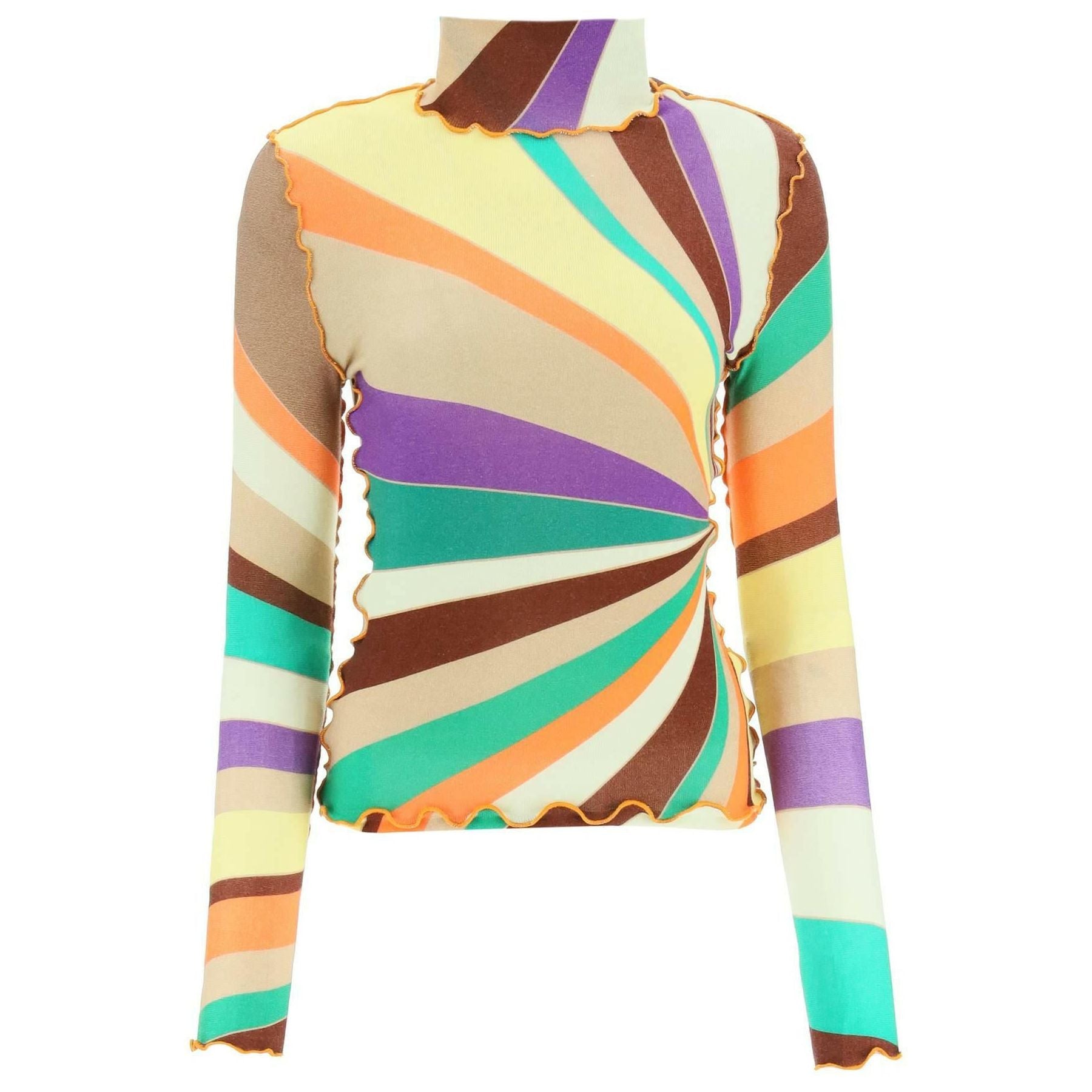 Multicolored Turtleneck Sweater With Gathered Stitching SIEDRES JOHN JULIA.