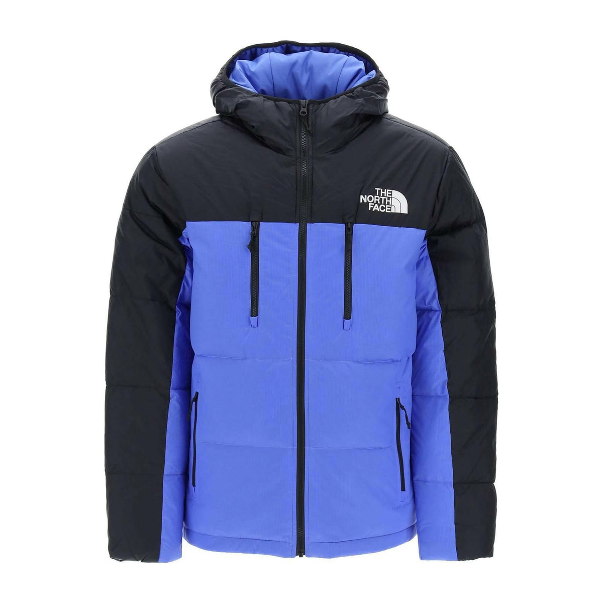 THE NORTH FACE - The North Face Solar Blue Recycled Nylon Himalayan Short Hooded Down Jacket - JOHN JULIA