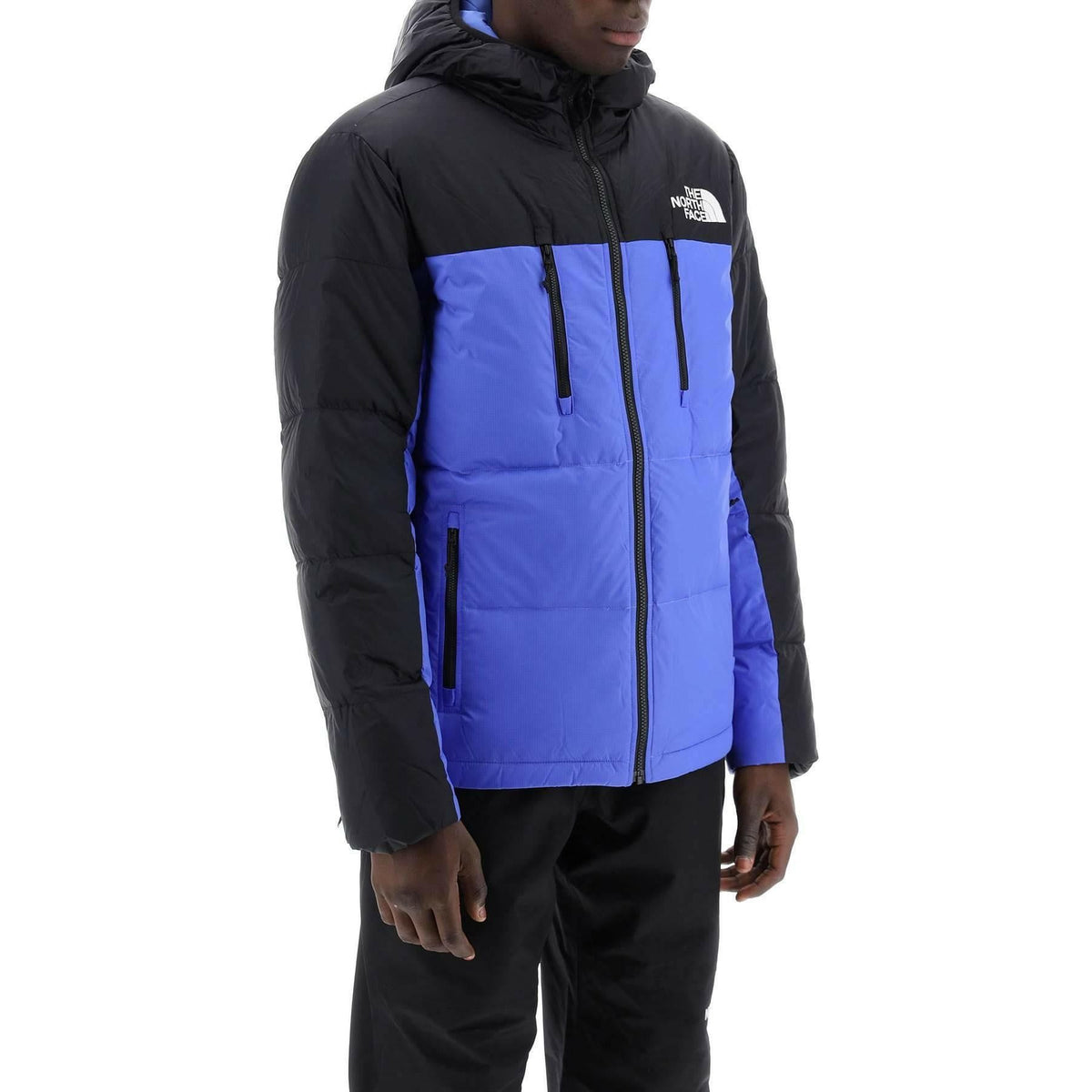 THE NORTH FACE - The North Face Solar Blue Recycled Nylon Himalayan Short Hooded Down Jacket - JOHN JULIA