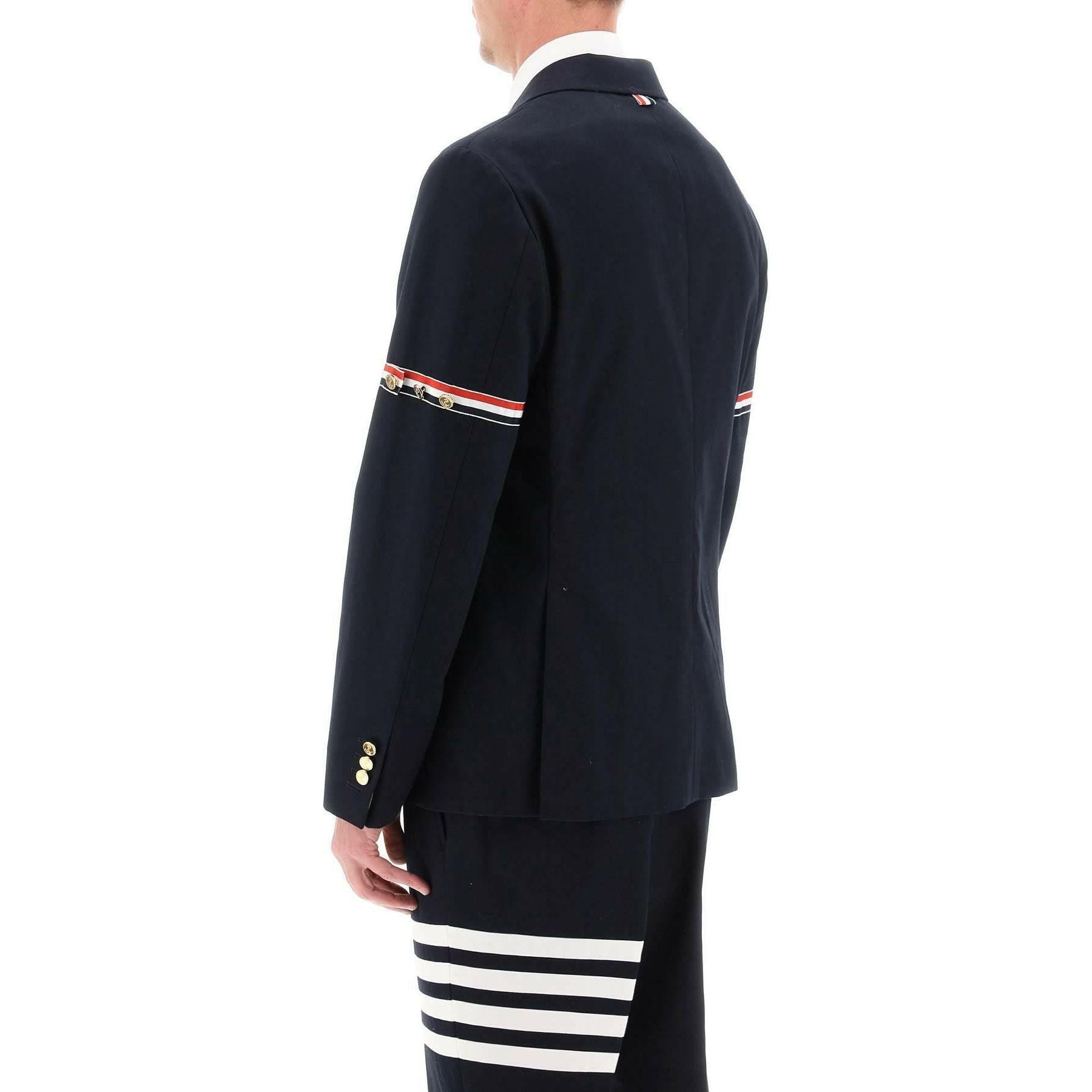 Deconstructed Jacket With Tricolor Bands THOM BROWNE JOHN JULIA.