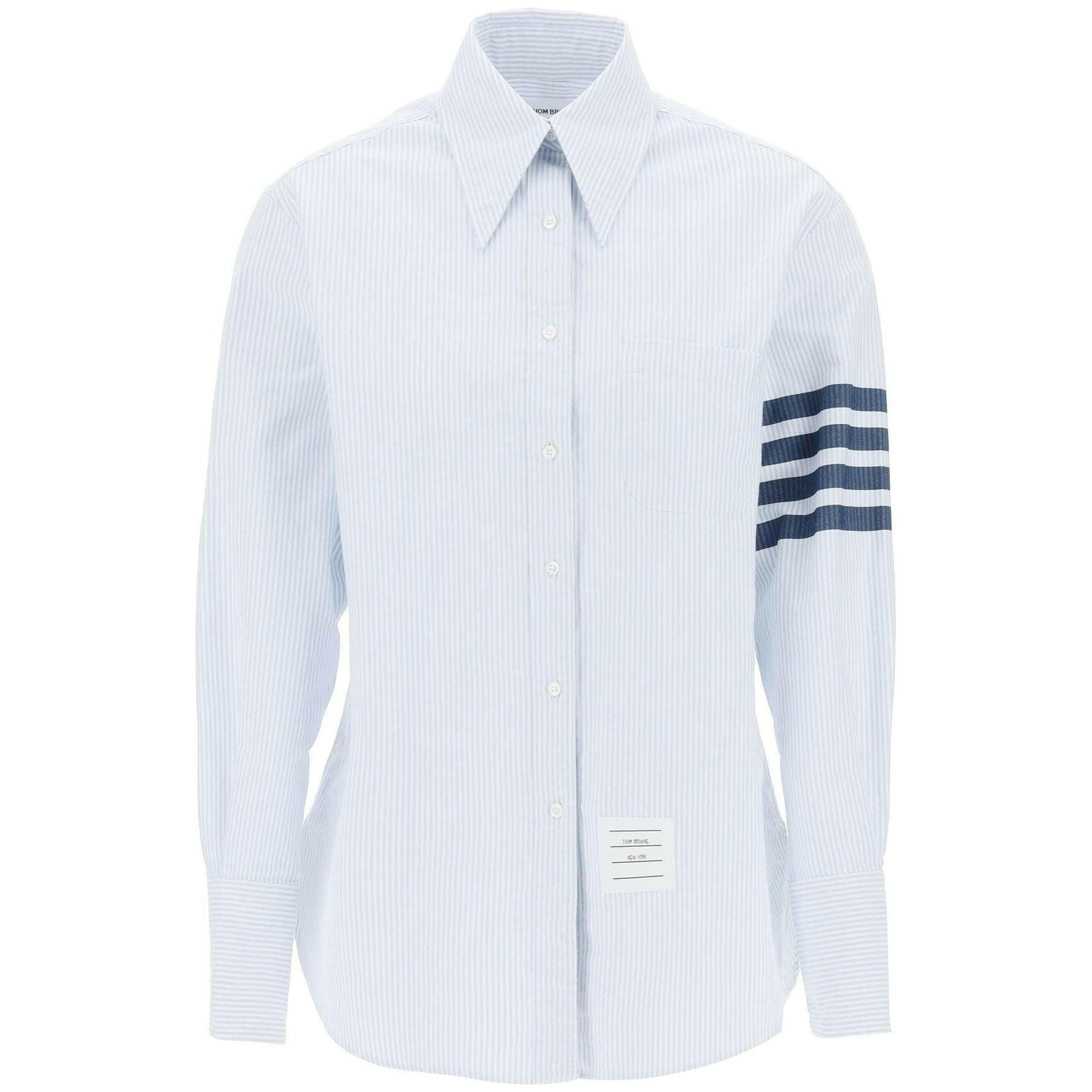 Striped Oxford Shirt With Pointed Collar THOM BROWNE JOHN JULIA.
