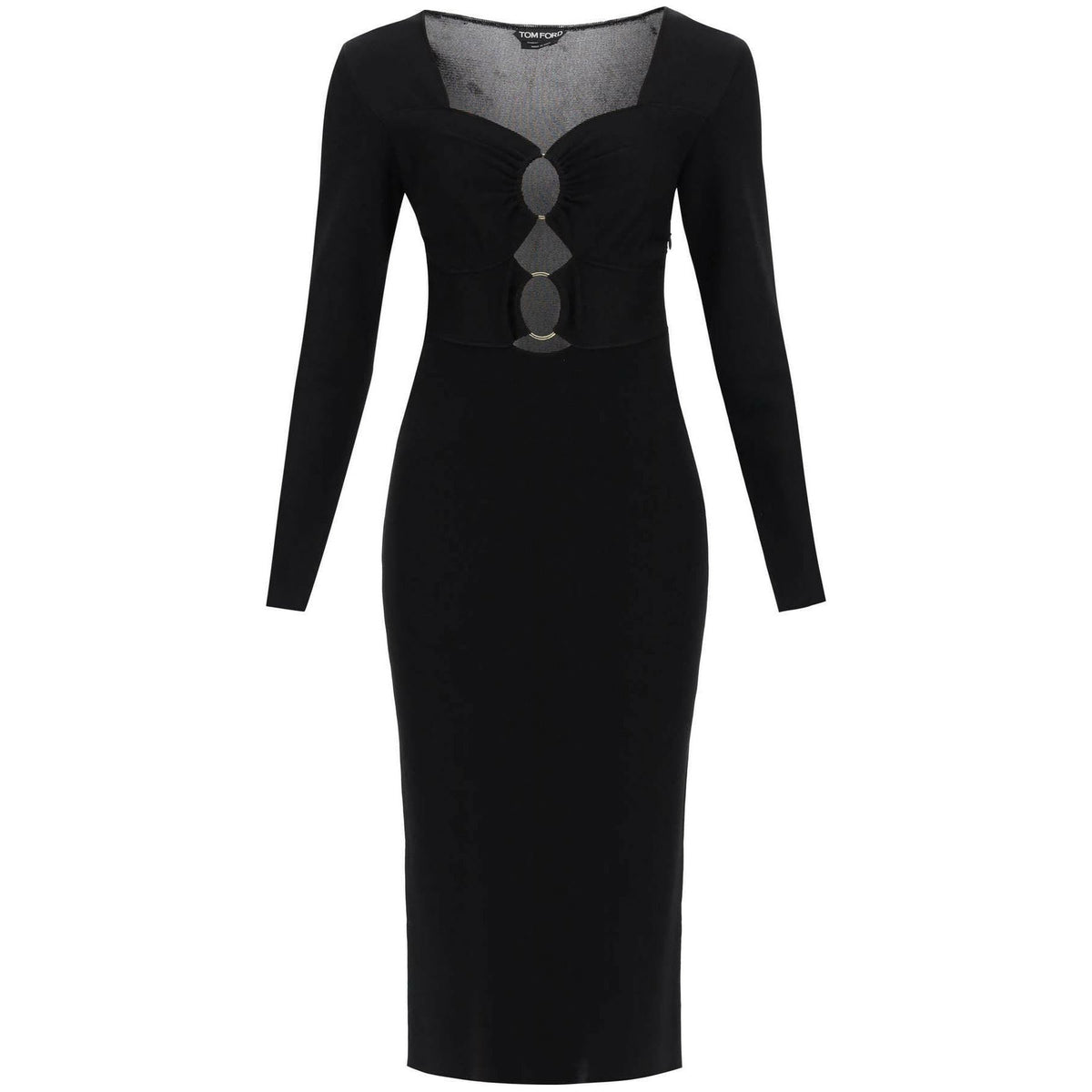 TOM FORD - Tom Ford Knitted Midi Dress With Cut Outs - JOHN JULIA