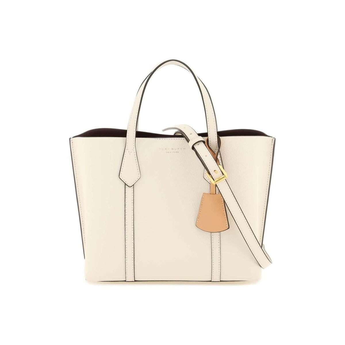 TORY BURCH - New Ivory Small Perry Leather Shopping Bag - JOHN JULIA