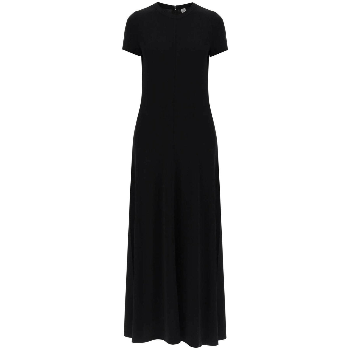 TOTEME - Black Shiny Viscose Jersey Maxi Dress - JOHN JULIA