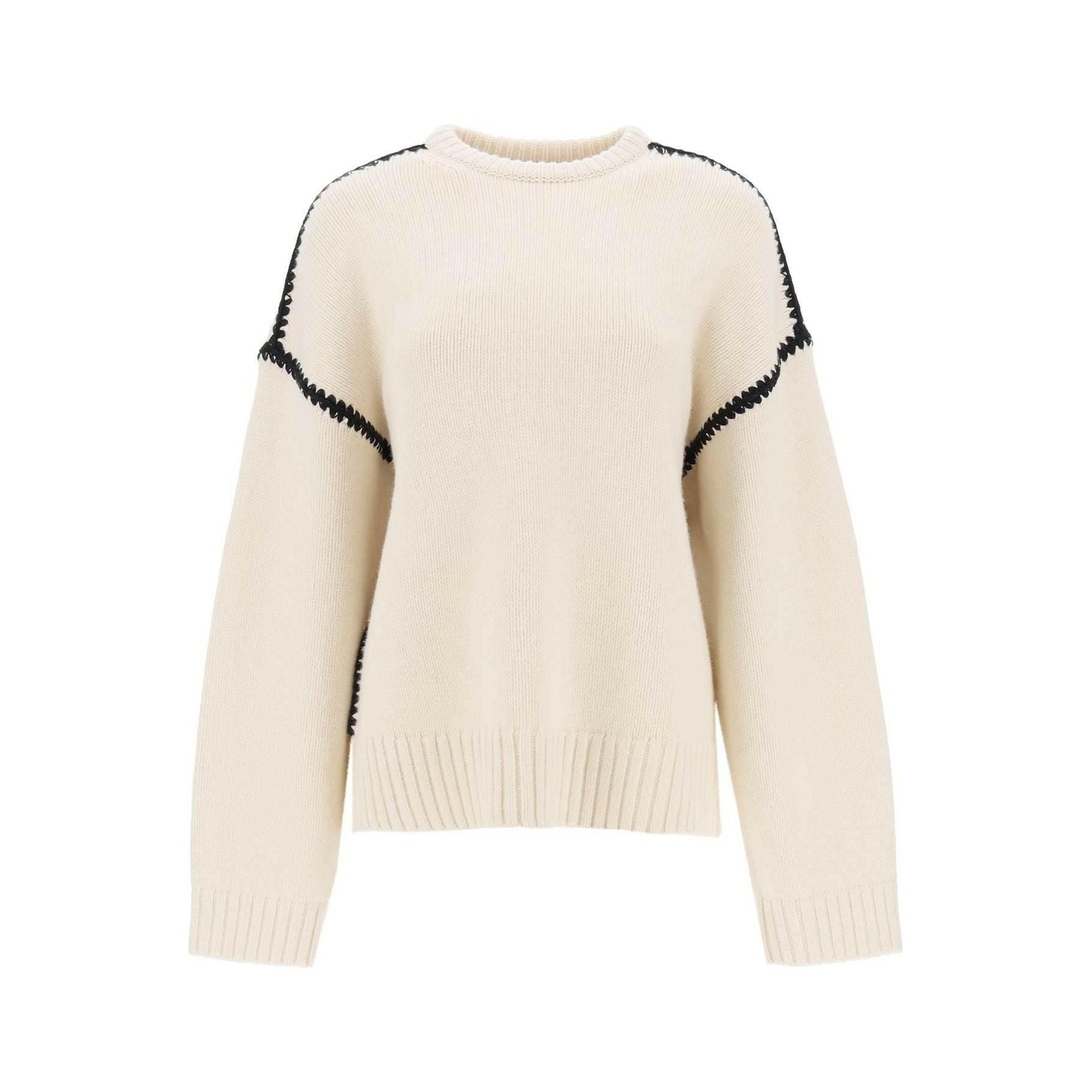 Embroidered wool cashmere knit snow TOTEME JOHN JULIA.