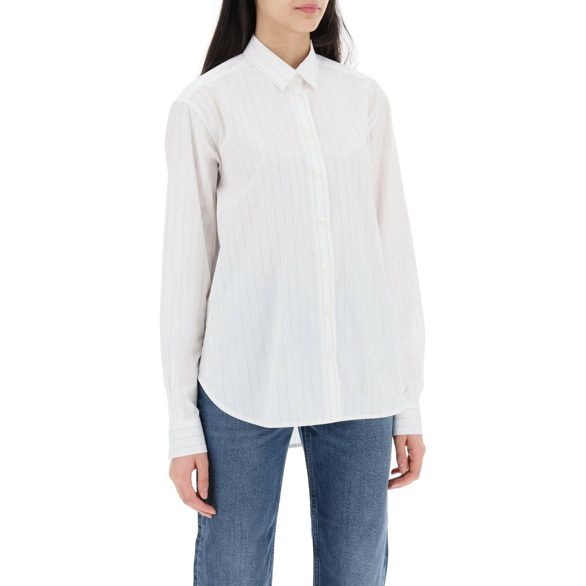 TOTEME - White Organic Cotton Striped Signature Shirt - JOHN JULIA